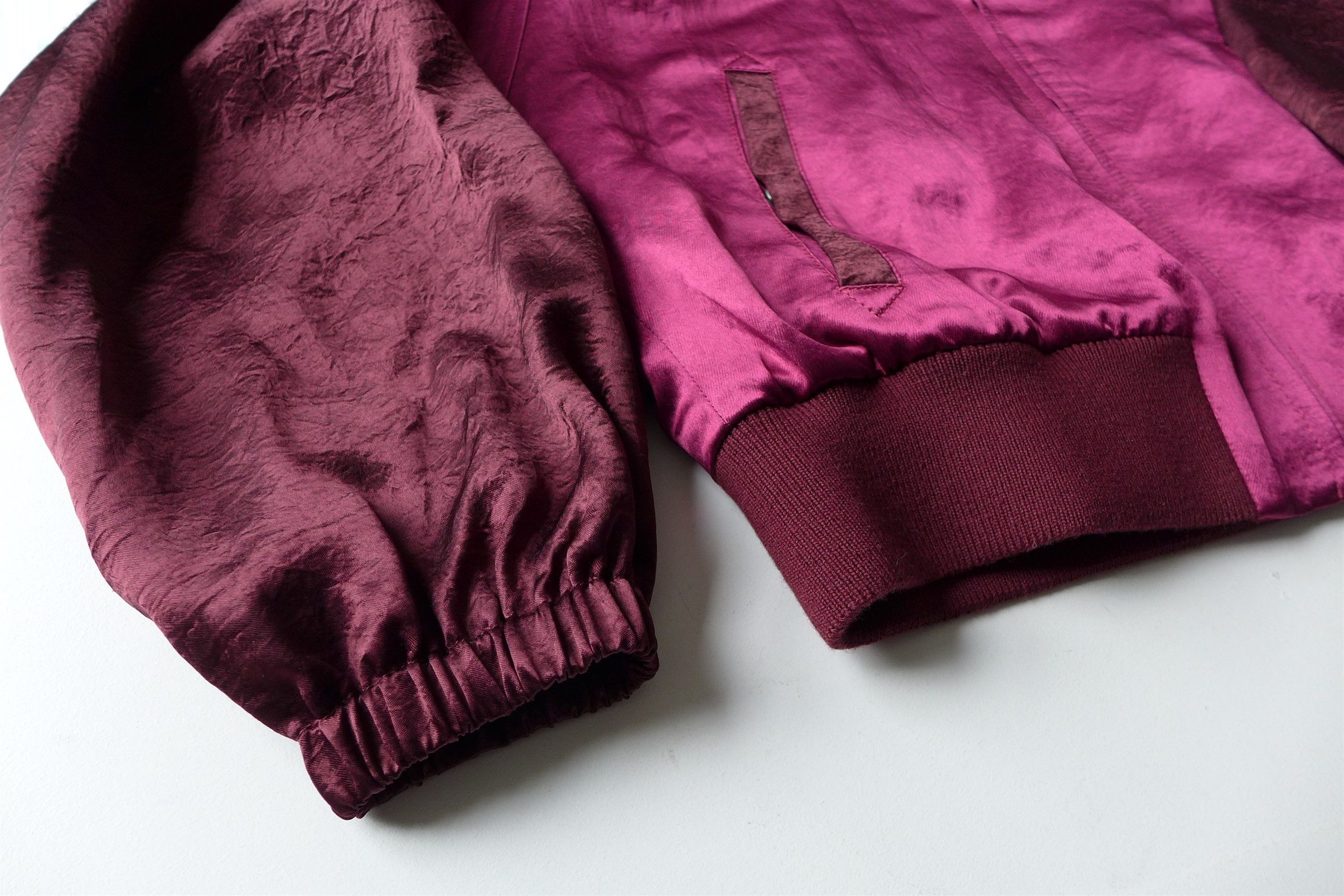 Saint Laurent Paris Size 48 - Saint Laurent Track Jacket - Burgundy Satin Size US M / EU 48-50 / 2 - 8 Thumbnail