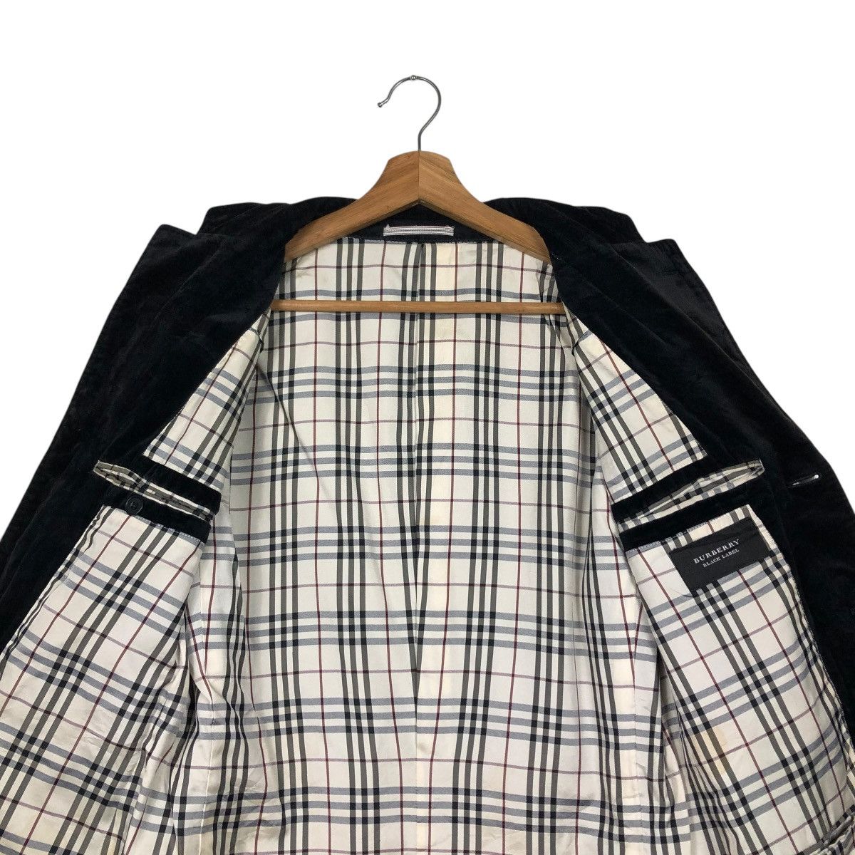 🔥VINTAGE BURBERRY BLACK LABEL VELVET JACKET NOVA CHECK