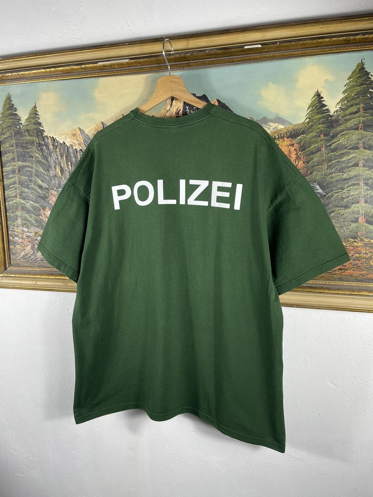 Vintage Polizei German Police Vintage Logo Green Tee Oversize Size US XXL / EU 58 / 5 - 3 Thumbnail