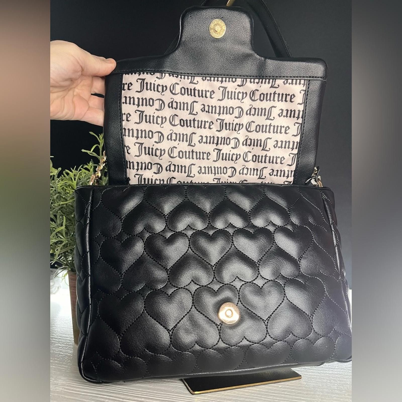 Juicy Couture Juicy Couture Black Quilted Flap Shoulder Bag NWT Size ONE SIZE - 4 Thumbnail