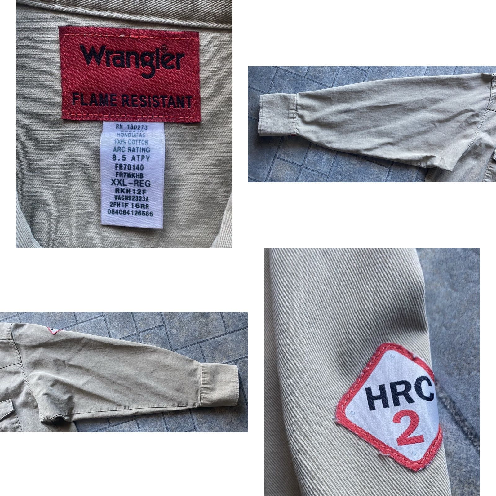 Wrangler Wrangler Shirt Men’s 2XL Beige Long Sleeve Flame Resistant Pearl Snap Button-Up HRC 2 Regular Size US XXL / EU 58 / 5 - 8 Thumbnail