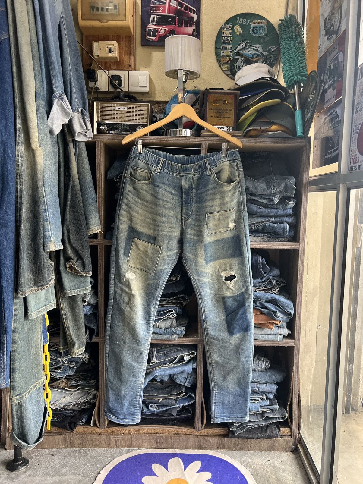 MOUSSY 🔥Azul by Moussy Patchwork Distressed Sweatpants Jogger Size US 34 / EU 50 - 1 Thumbnail