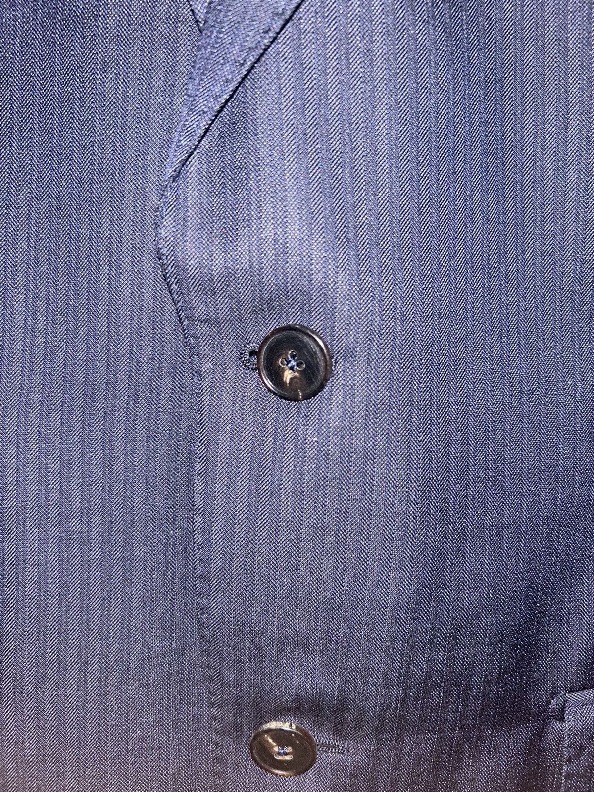 Gucci Mens Navy Printstripe Wool Silk Blend Blazer Size 48R - 19 Thumbnail