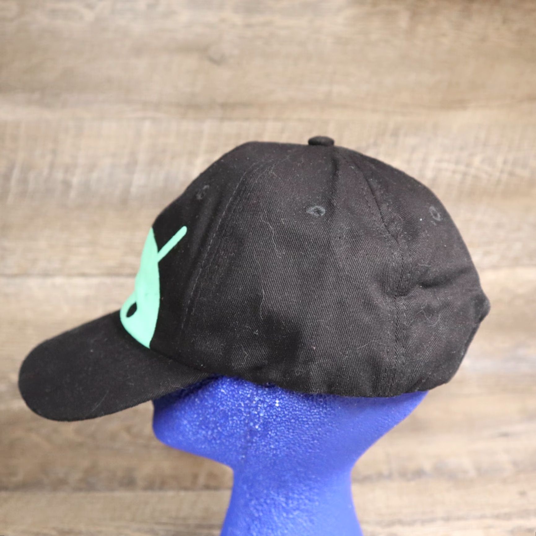 Vintage Alien Green Head Adjustable Baseball Cap Hat Black Leather Strap Cap Mens Size ONE SIZE - 4 Thumbnail