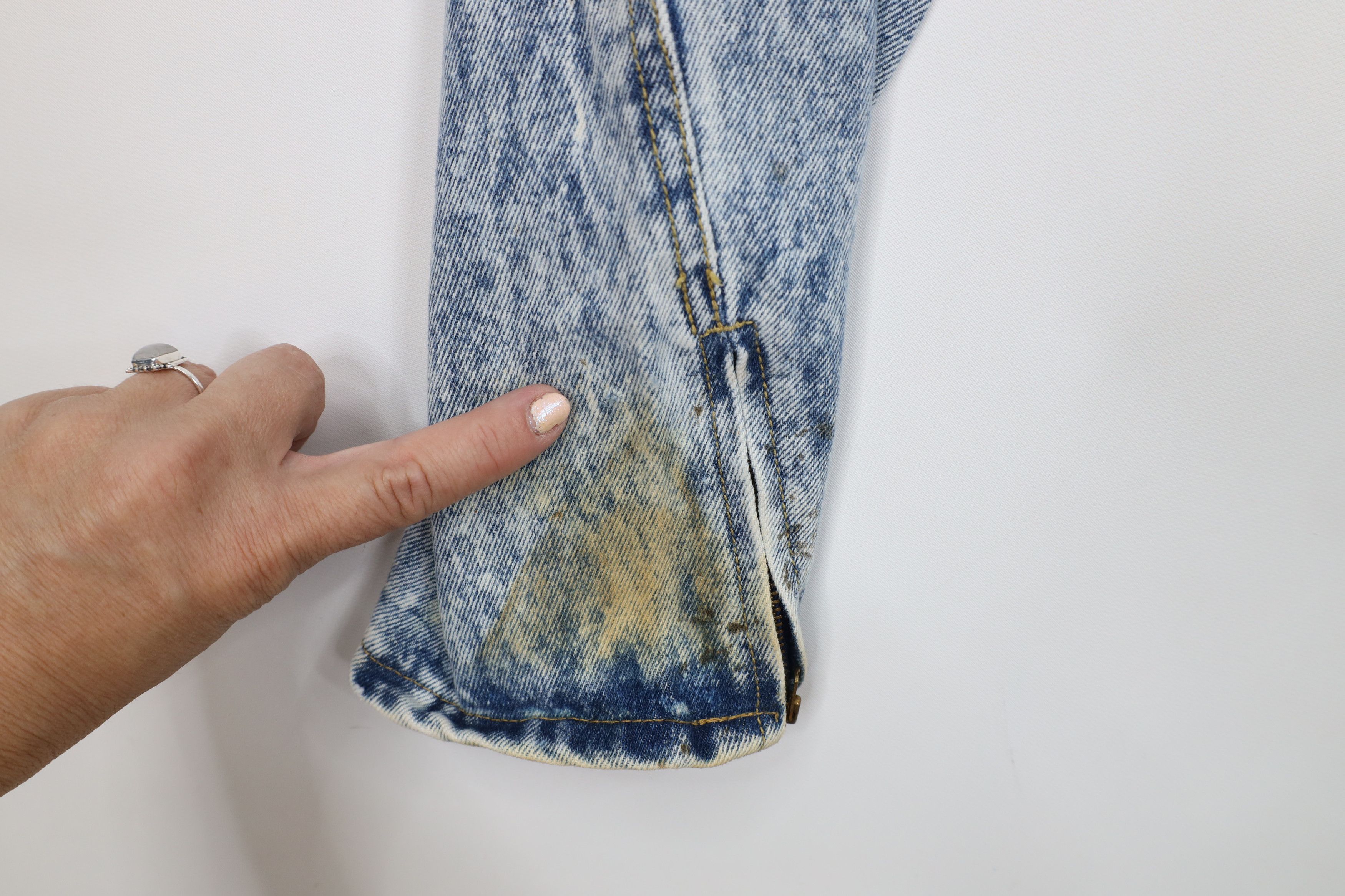 Vintage Vintage 70s Streetwear Acid Wash Zip Cuff Denim Jeans USA Size 34" / US 12 / IT 48 - 7 Thumbnail