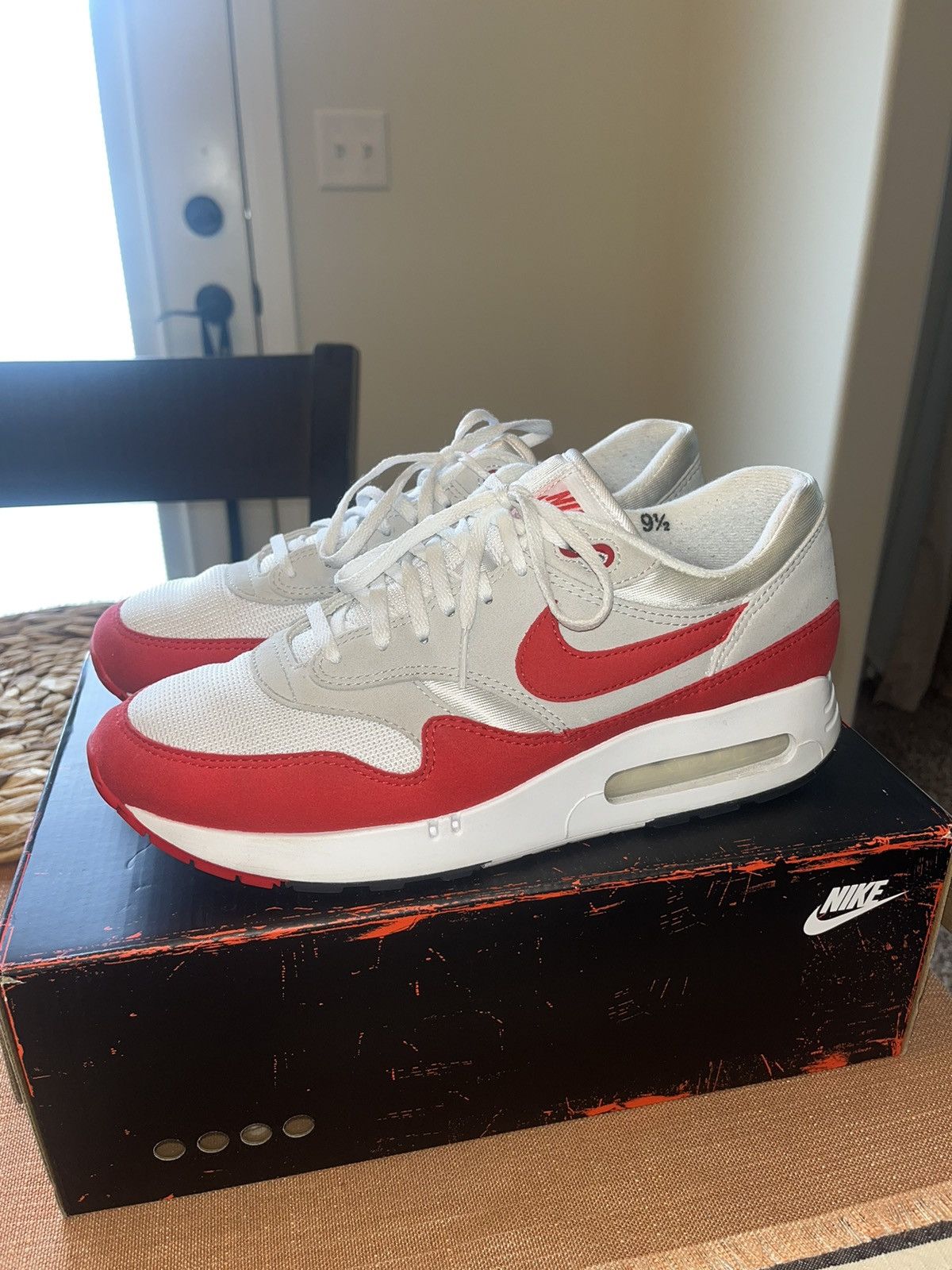 image of Nike Air Max 1 OG ‘Big Bubble’ Shoes in Red/White, Men's (Size 9.5)