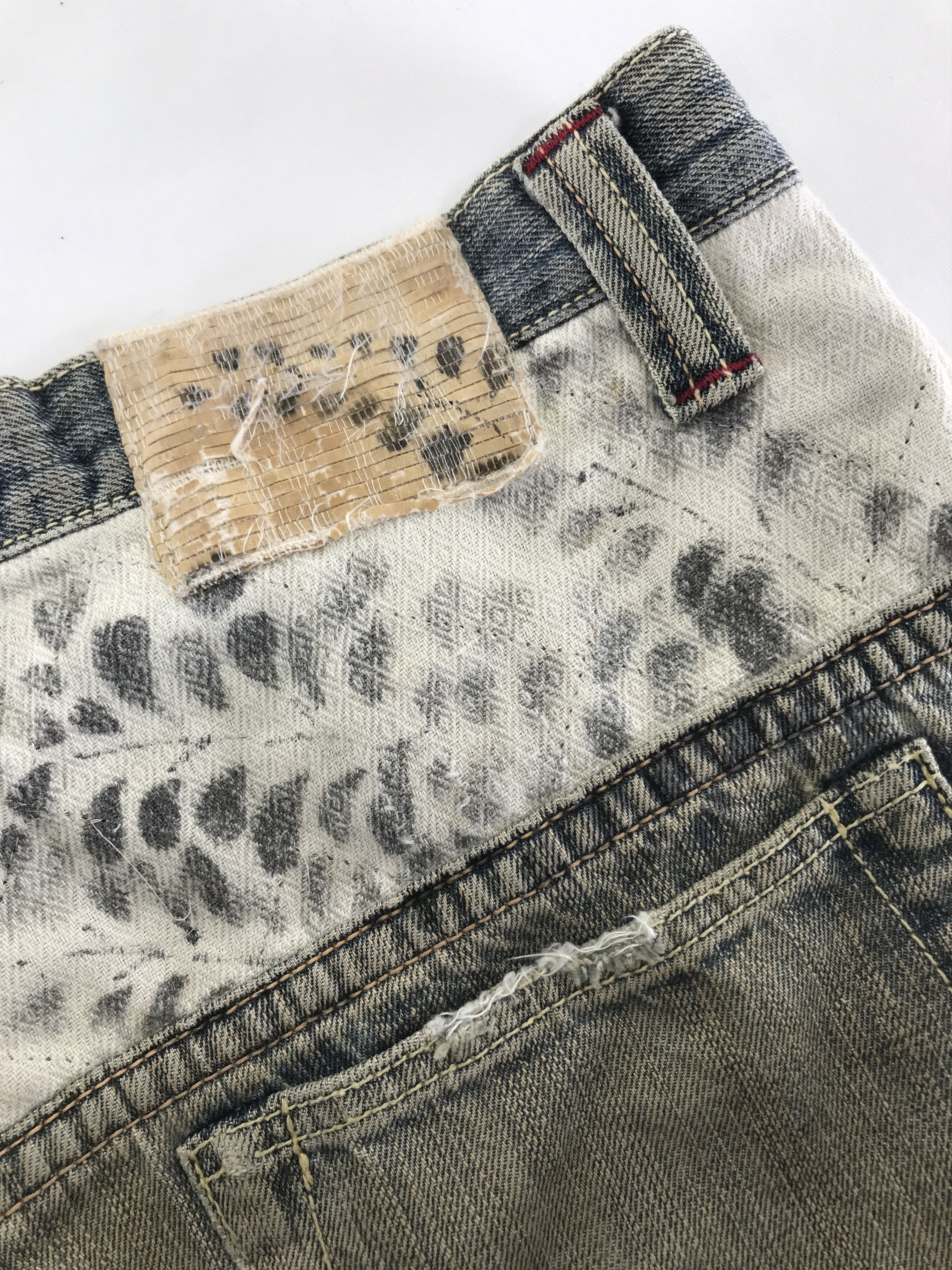 Mizra Jeans Kyoto Vintage Japanese Mizra Mud Washed Sashiko Distressed Jeans Size US 32 / EU 48 - 14 Thumbnail