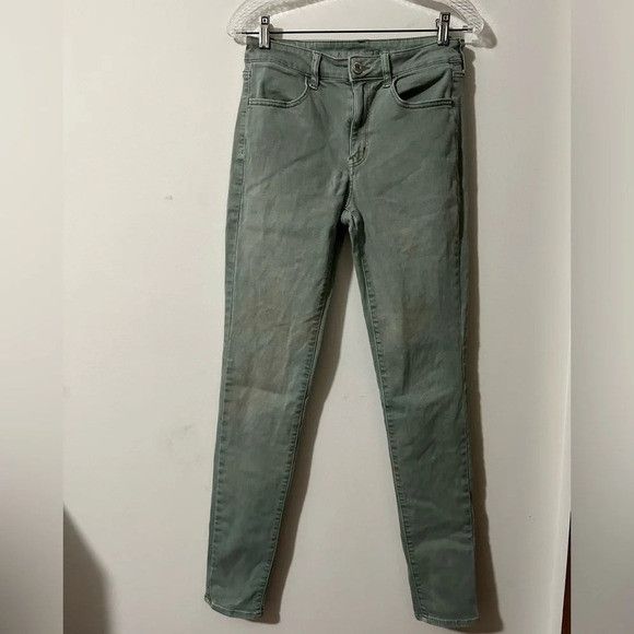 American Eagle Outfitters American Eagle Green Skinny Jeans Size 32" / US 10 / IT 46 - 1 Thumbnail
