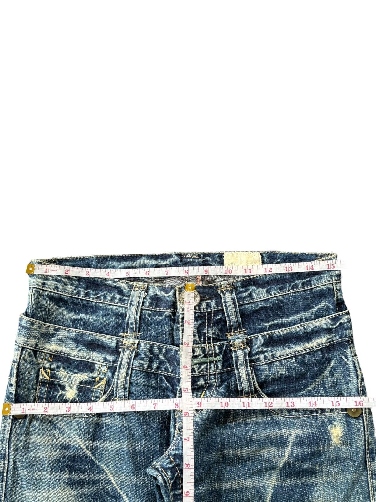 GOSTAR DE FUGA Vintage Japanese Brand Mud Wash Distress Flare Jeans Size 31" - 7 Thumbnail