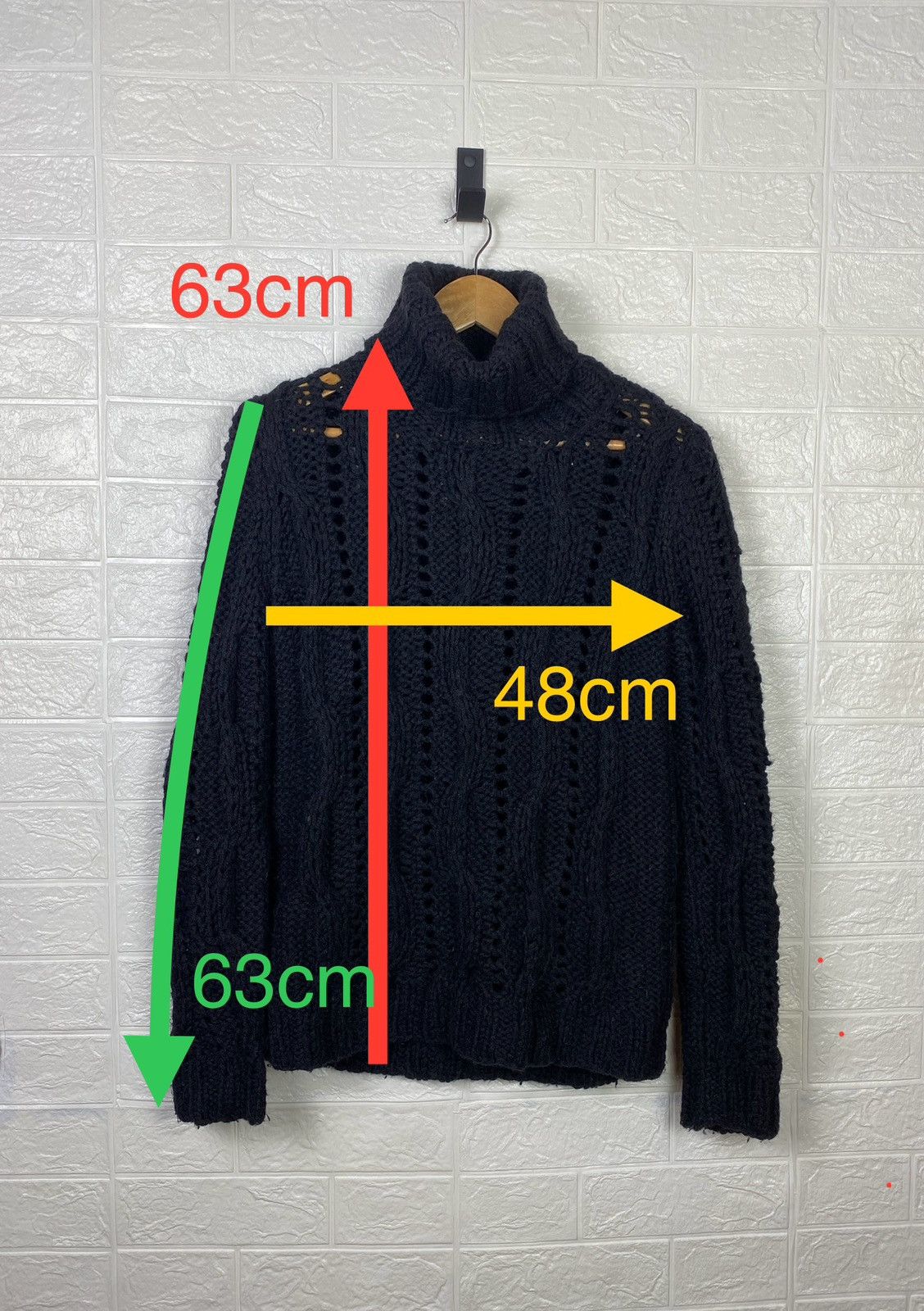 Dolce & Gabbana DOLCE & GABBANA WOOL CABLE KNIT TURTLE NECK SIZE L Size L / US 10 / IT 46 - 2 Thumbnail