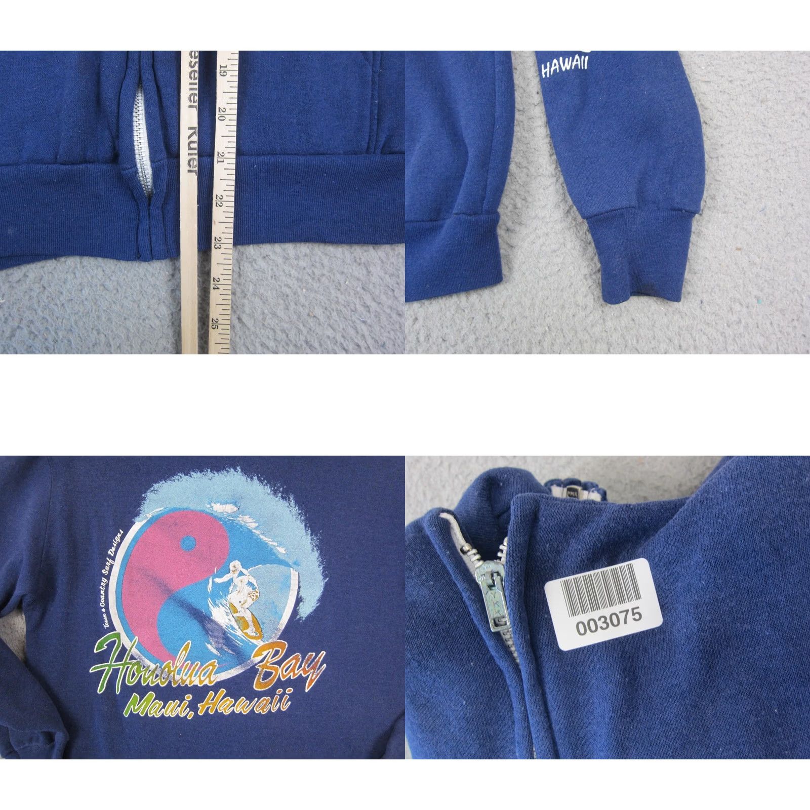 Vintage VINTAGE Belton Hoodie Mens M Blue Full Zip Zipper Hooded City Classic 70s USA Stlye: City, Classic Size US M / EU 48-50 / 2 - 9 Thumbnail