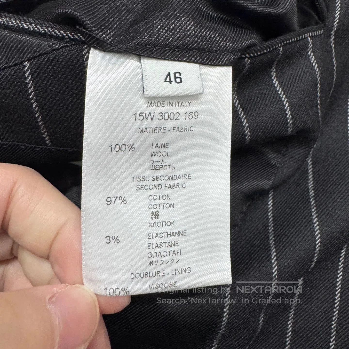 Givenchy Black Pinstriped Single-Breasted Blazer. Size US M / EU 48-50 / 2 - 3 Thumbnail