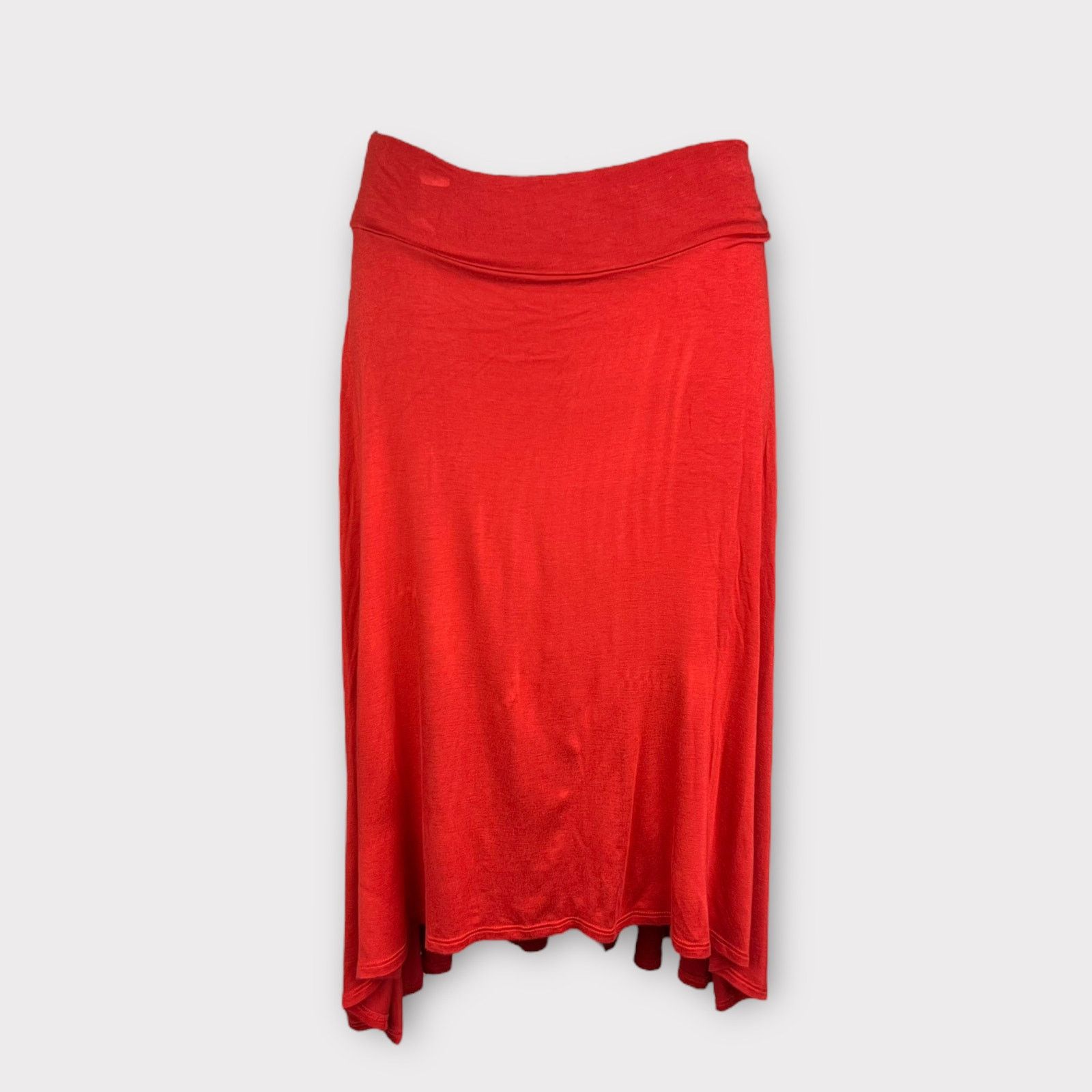 Nordstrom Mod Lusive | Fold-Over Hi-Low Midi Skirt Orange | Medium Size 30" / US 8 / IT 44 - 1 Thumbnail