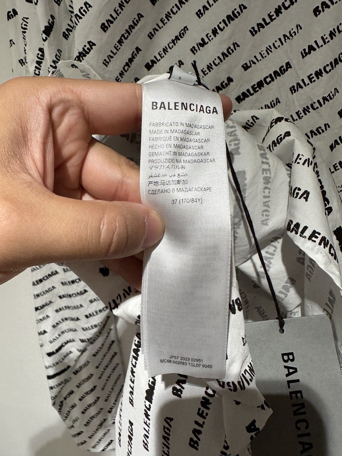 Balenciaga Balenciaga Logo-Print Shirt Size US XS / EU 42 / 0 - 5 Thumbnail