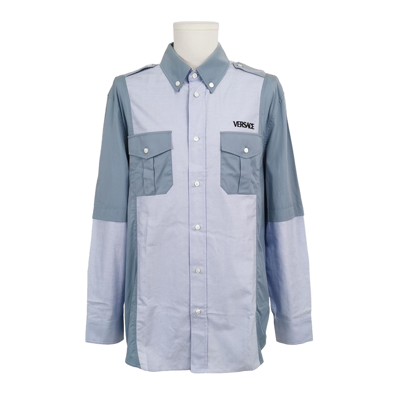 Versace Versace Colorblock Logo Cotton Shirt L/40 Size US L / EU 52-54 / 3 - 1 Thumbnail