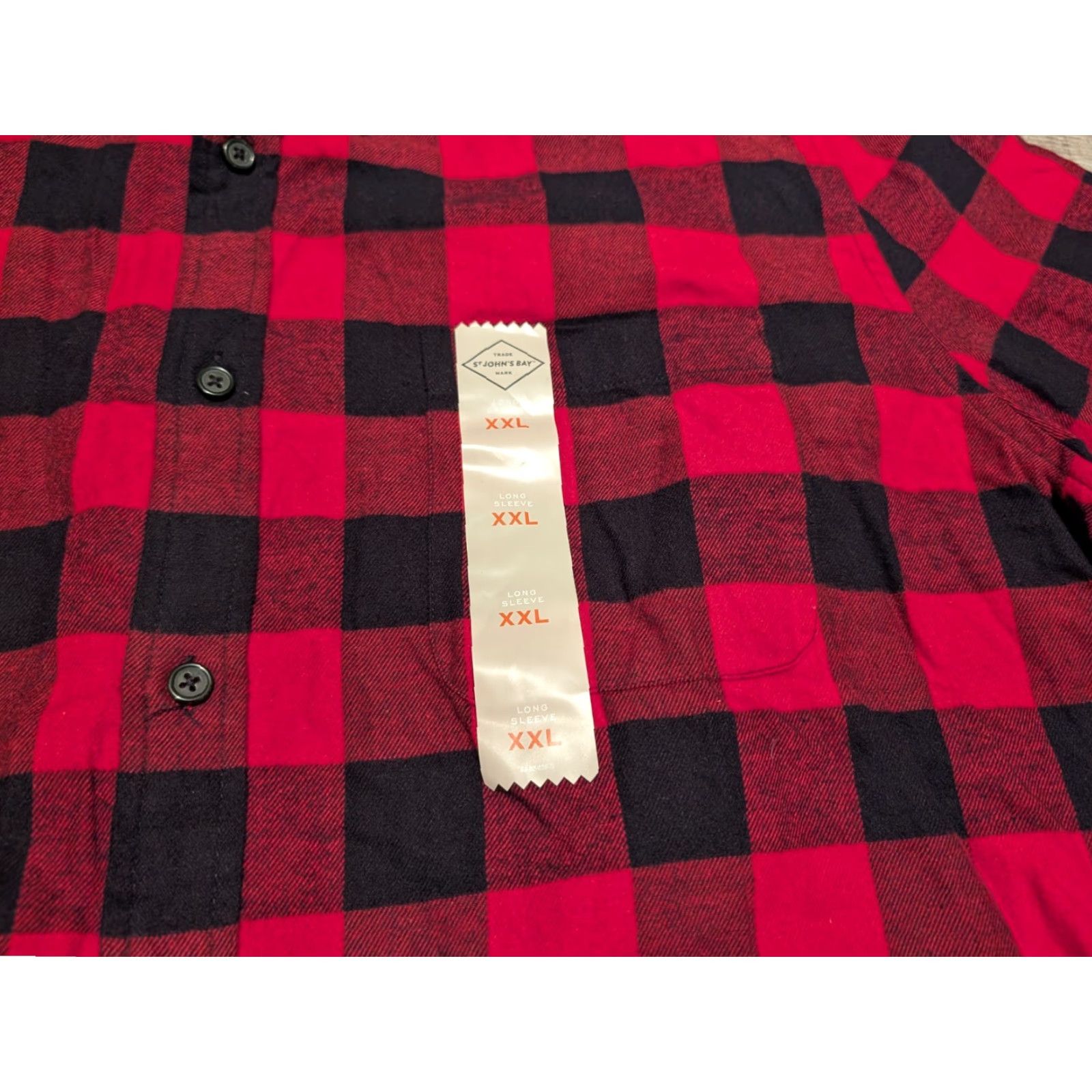 Vintage NWT St Johns Bay Shirt Mens XXL Buffalo Plaid Flannel Super Soft Button Down Size US XXL / EU 58 / 5 - 2 Thumbnail