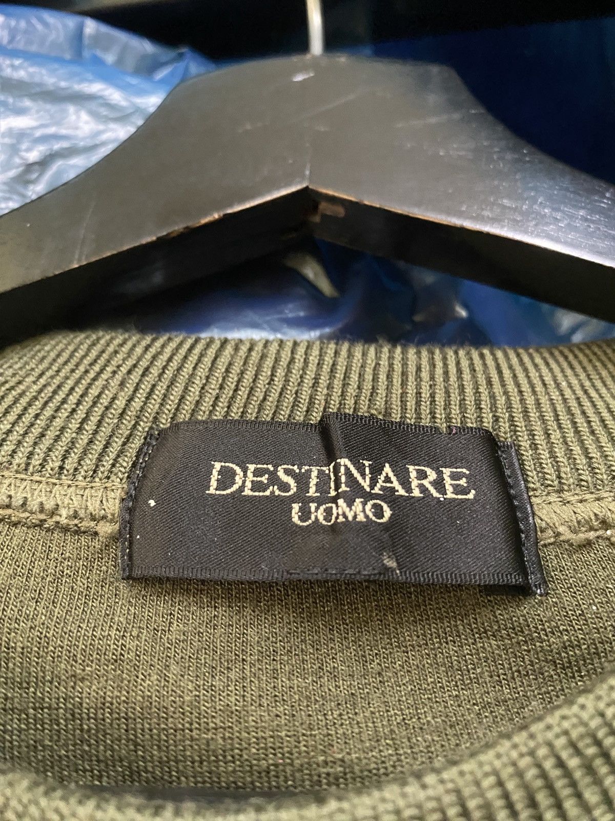 Vintage Vintage Destinare Uomo Olive Patchwork Knit Sweater - Men’s Size US M / EU 48-50 / 2 - 4 Thumbnail