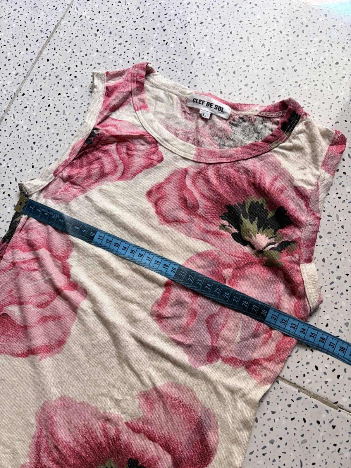 Japanese Brand Y2K Clef De Sol Women Rose Pattern Tanktop Size S / US 4 / IT 40 - 11 Thumbnail