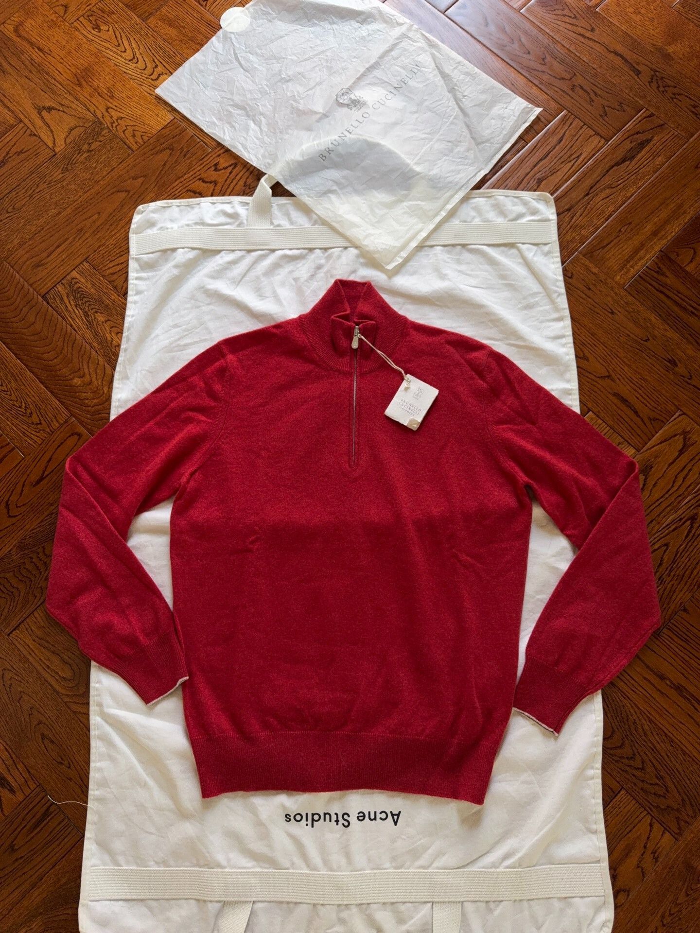 Brunello Cucinelli Brunello Cucinelli Men's Cashmere Half-Zip Sweater Size US S / EU 44-46 / 1 - 1 Thumbnail