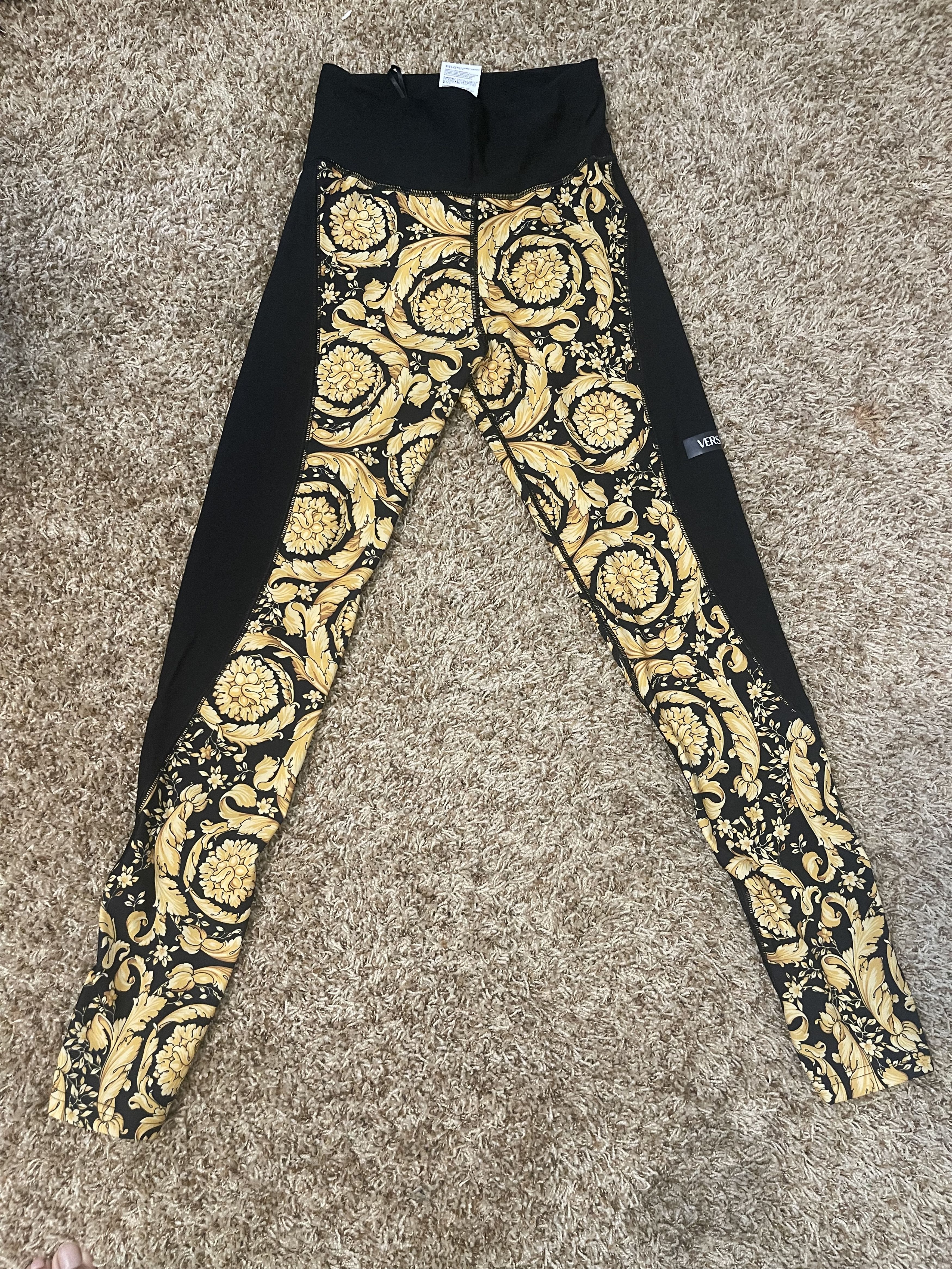Versace Authentic Versace Barocco Print Panelled Leggings Size 26" / US 2 / IT 38 - 1 Thumbnail