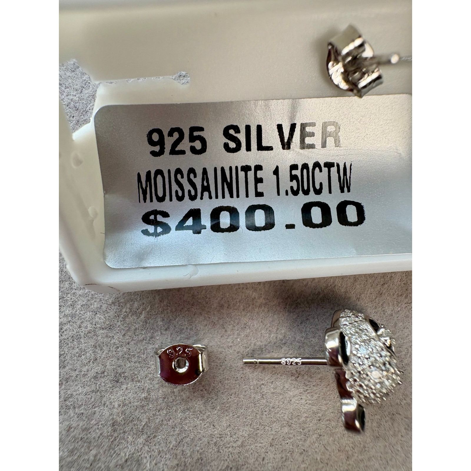 Jewelry NWT 1.5CTW Moissanite Panda Sterling Silver Earrings Size ONE SIZE - 3 Thumbnail