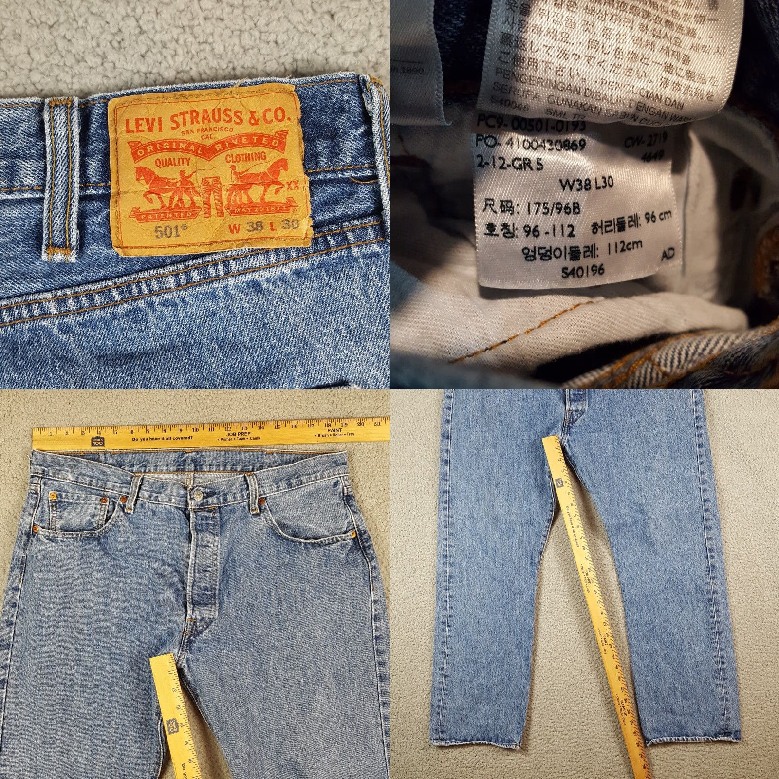 Levi's VINTAGE Levi's 501 Jeans Mens 38x30 Stonewash Button-Fly Classic Denim Blue 5-Pocket Western Workwear 00s 90s Rock Grunge Retro Denim Jeans Mens Size US 38 / EU 54 - 8 Thumbnail