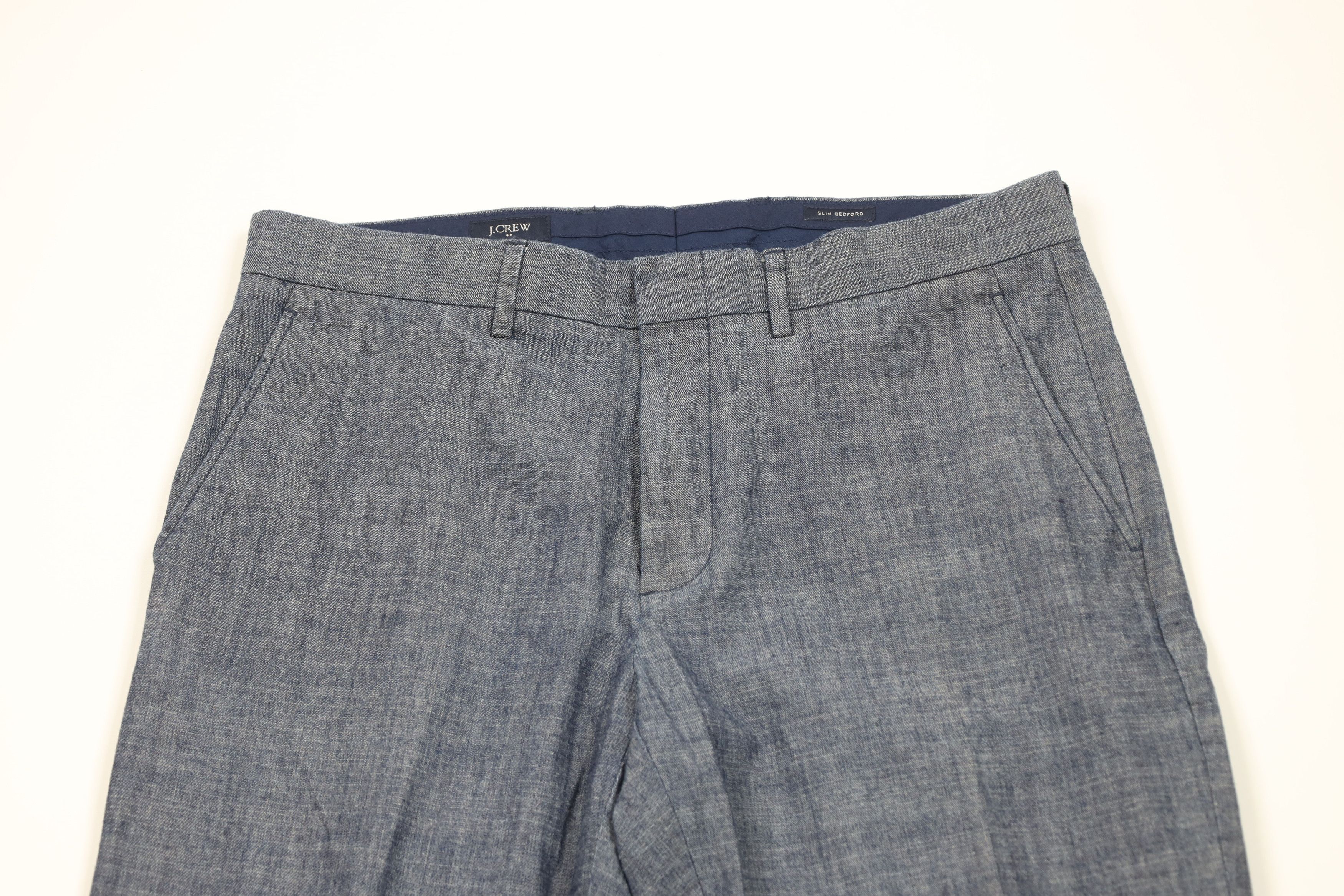 J.Crew J Crew Slim Fit Chambray Straight Leg Chino Pants Blue Size US 31 - 2 Thumbnail