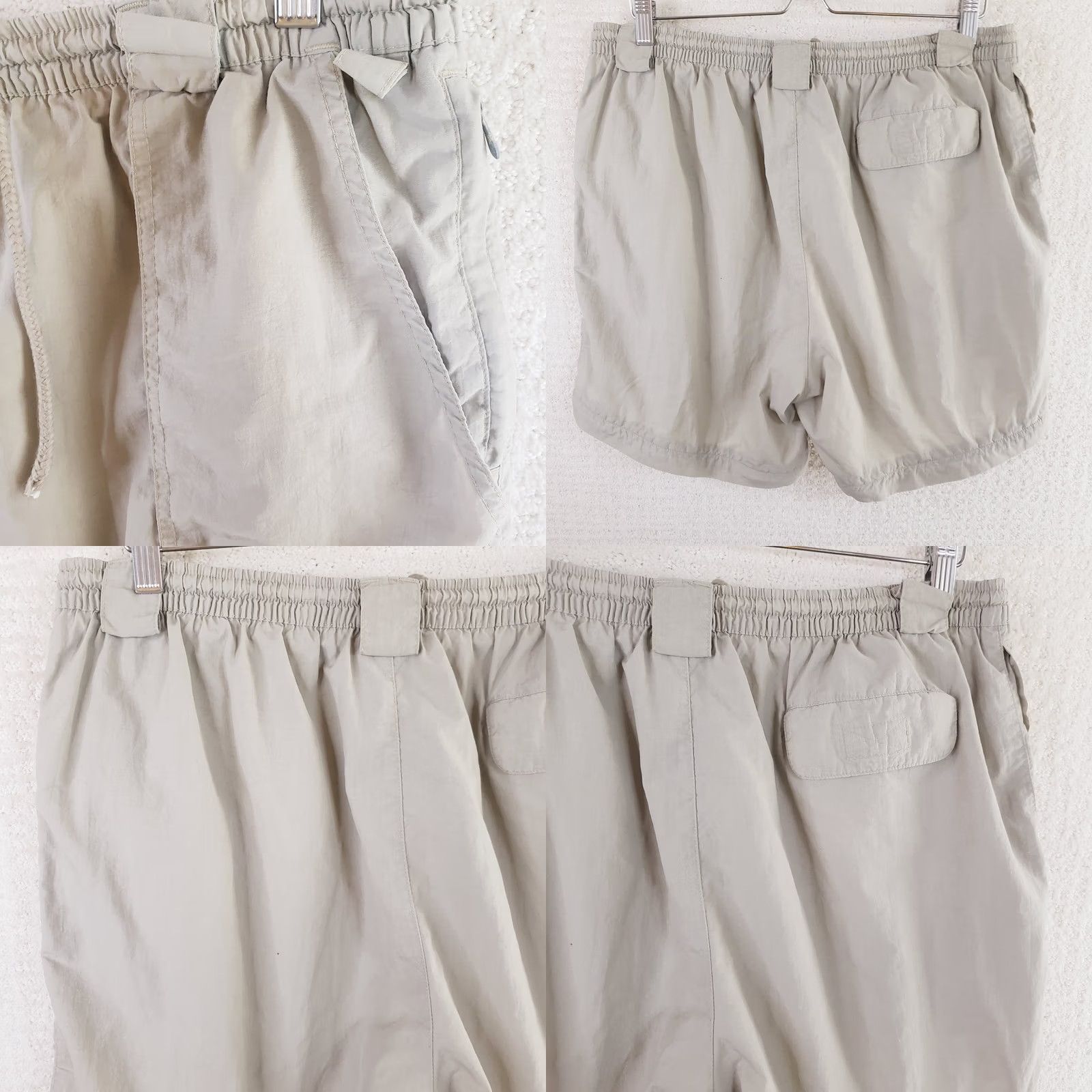 Vintage Bimini Bay Men's L Tan Beige Nylon Fishing Shorts Drawstring Pockets Cargo Casual Size ONE SIZE - 8 Thumbnail