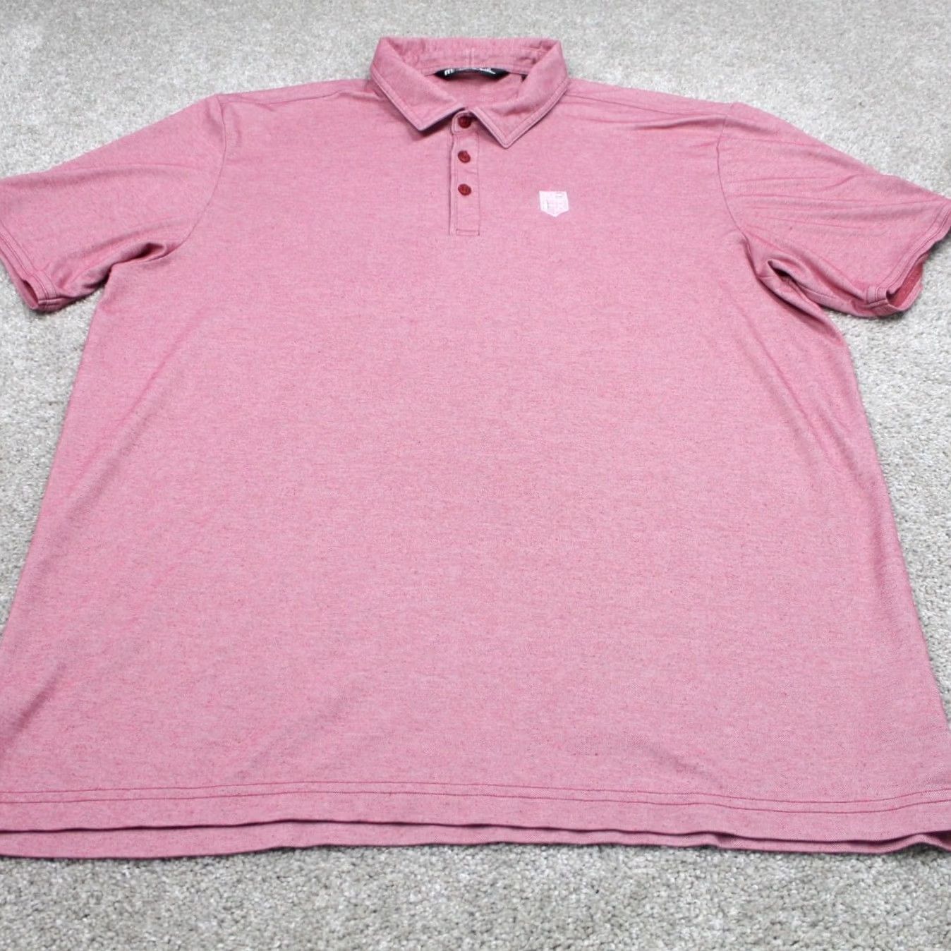 TravisMathew Travis Mathew Polo Shirt Men XL Pink Heather Pima Cotton Blend Golf S/S Pullover Size US XL / EU 56 / 4 - 2 Thumbnail