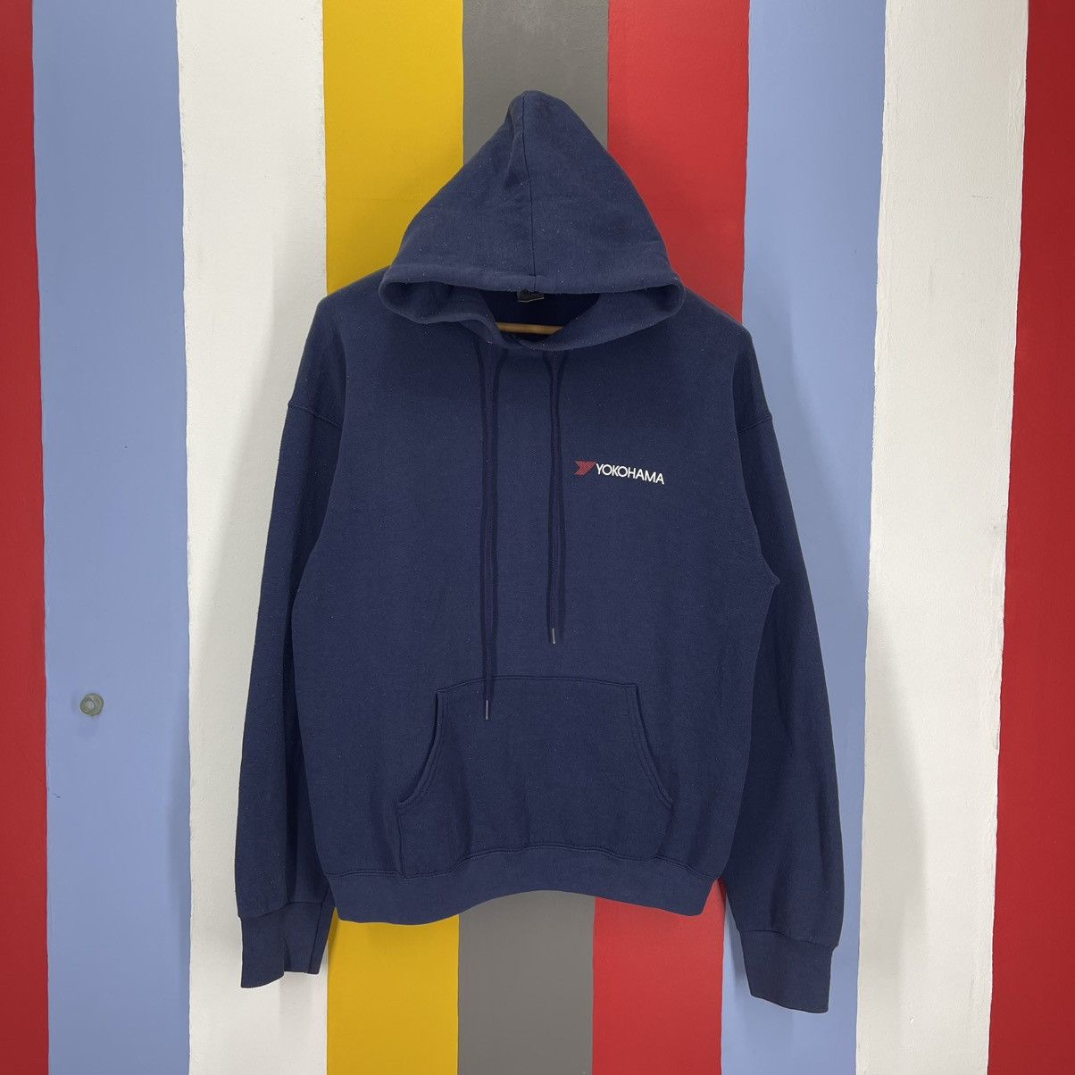 Fruit Of The Loom 90s Vintage YOKOHAMA 50/50 Hoodie Pullover #2001/13 Size US M / EU 48-50 / 2 - 1 Thumbnail