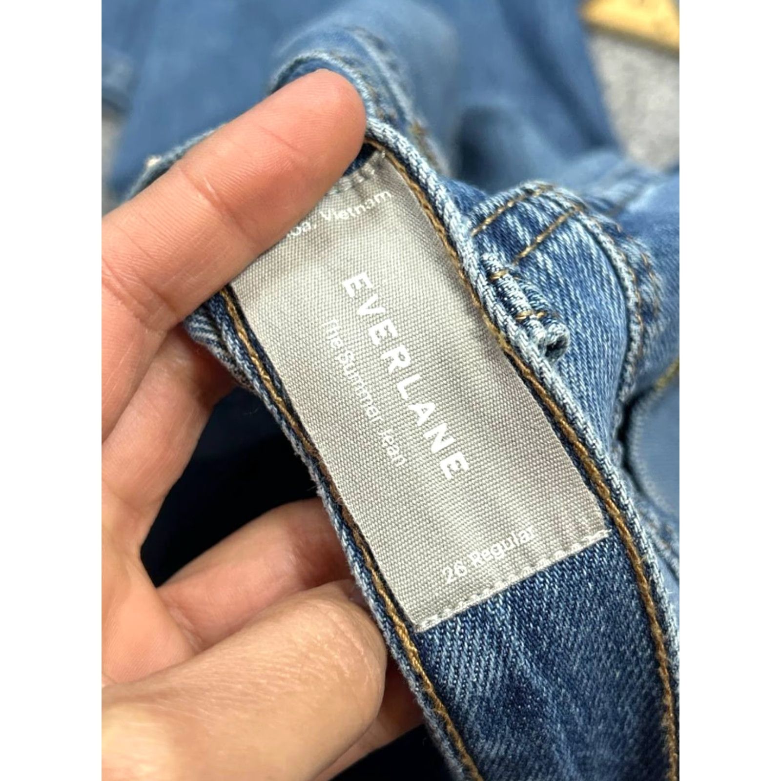 Everlane Everlane The Summer Jeans Women 26 Blue Denim Cotton Mid Rise Straight Leg 30x27 Size 26" / US 2 / IT 38 - 7 Thumbnail