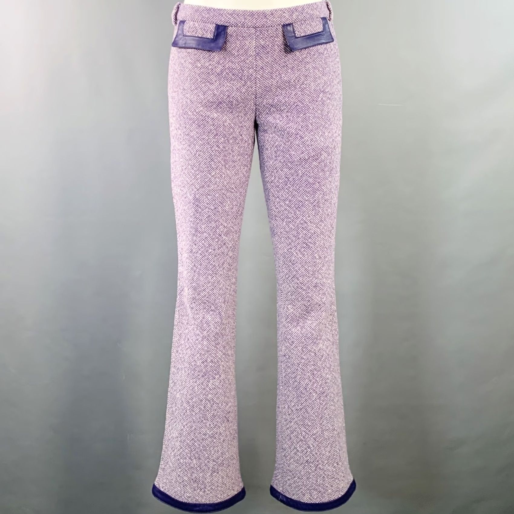 Dolce & Gabbana D&G by DOLCE & GABBANA Dress Womens 26 Purple Size White Wool Blend Woven Flared Pants Size 26" / US 2 / IT 38 - 2 Thumbnail
