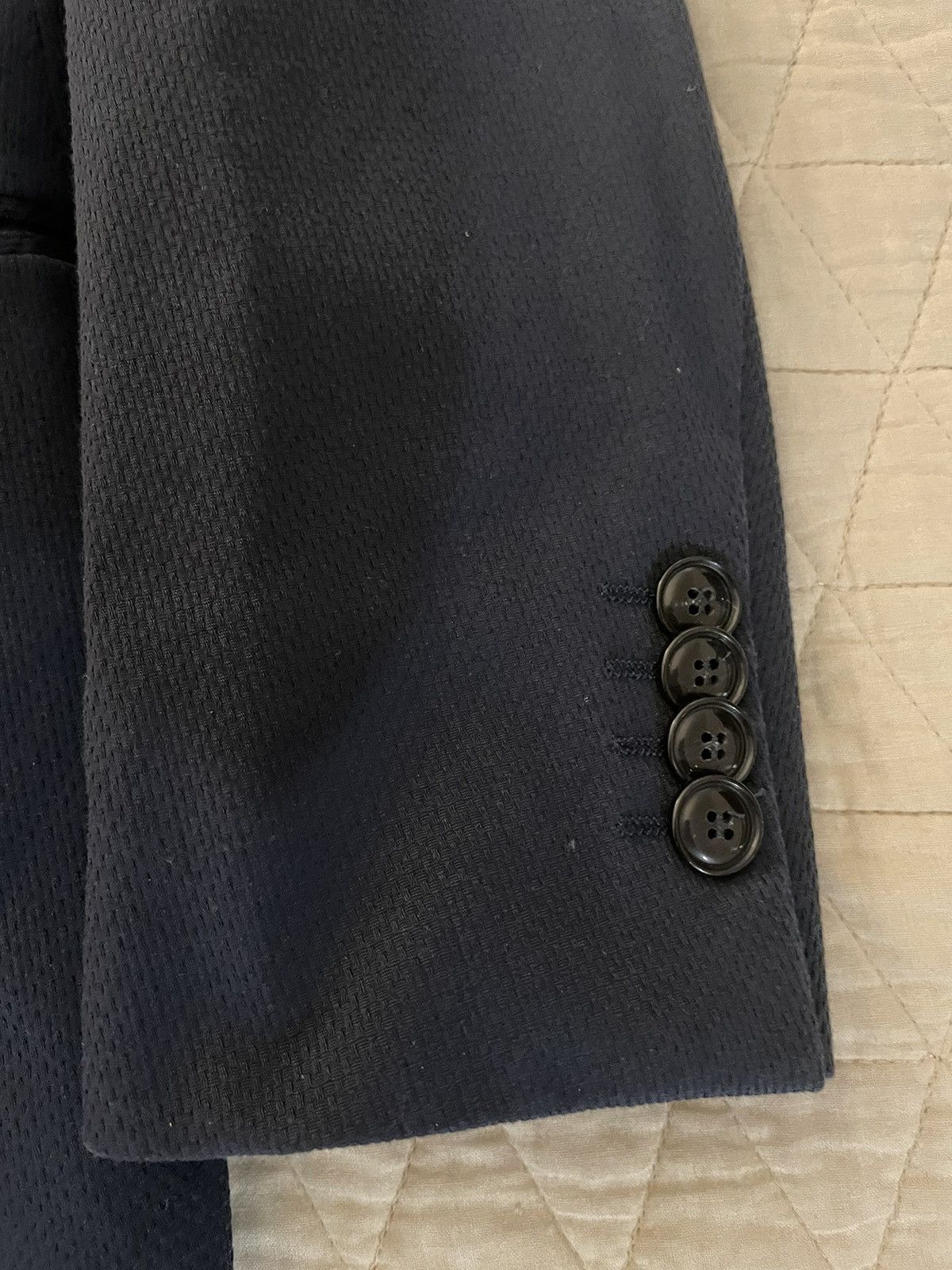 Giorgio Armani The Iconic Textured Navy Blazer Size 44R - 5 Thumbnail