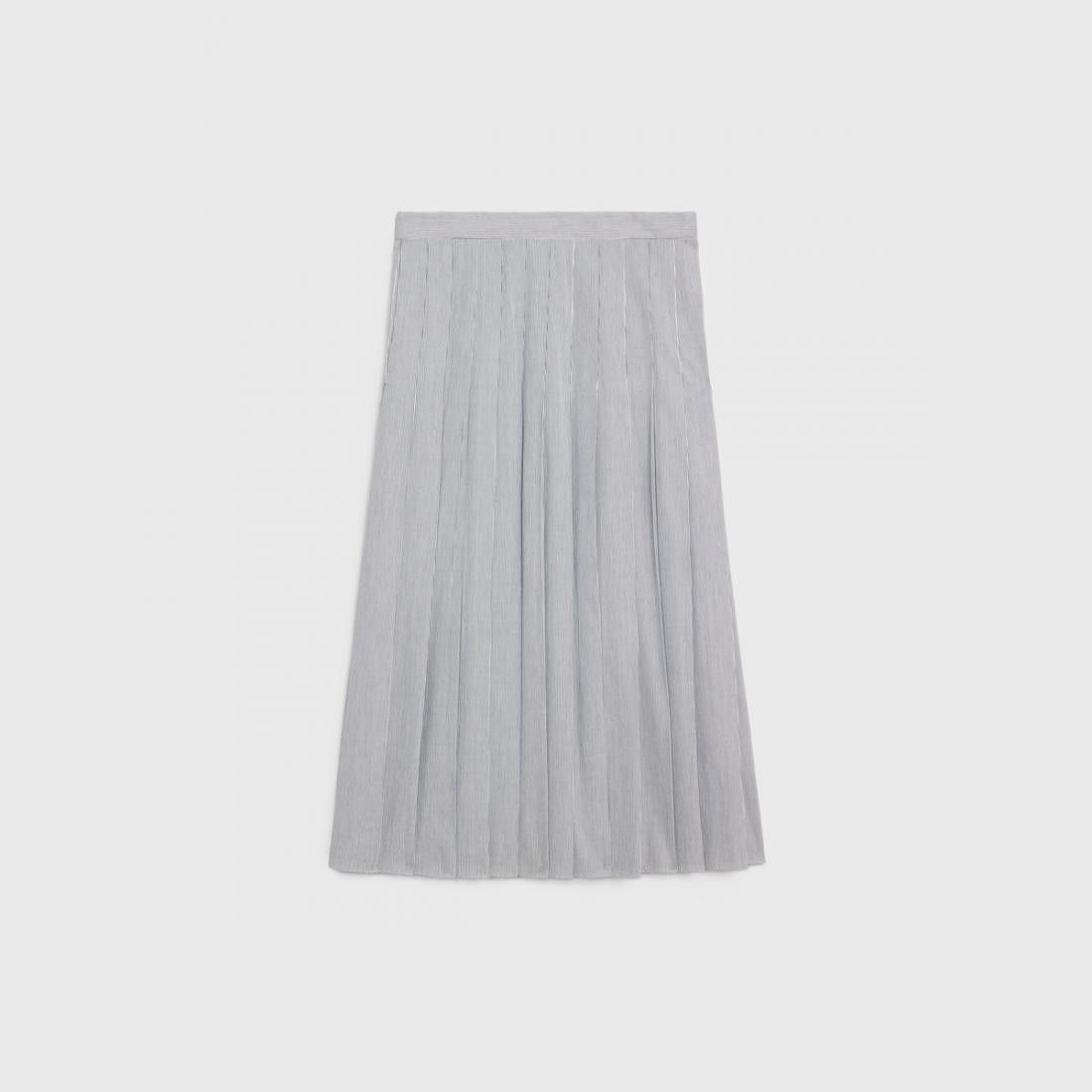 image of Celine O1W1Db10324 Pajama Skirt In Black/white, Women's (Size 38)