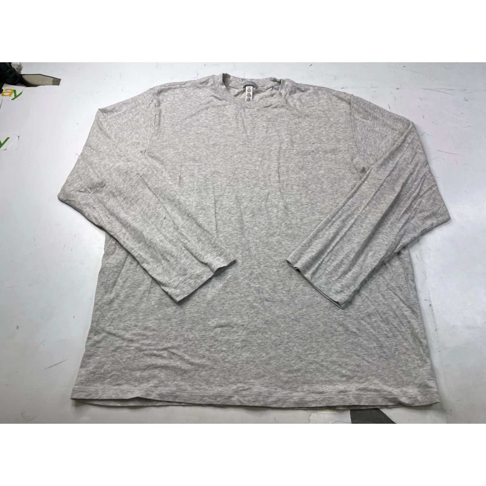 SKIMS Skims T-Shirt Shirt Crew Neck Long Sleeve 2XL Gray Organic Cotton Blend Modal Spandex Knit Casual Unisex Adults Top Basic Comfort Stretch Size XXL / US 16-18 / IT 52-54 - 2 Thumbnail