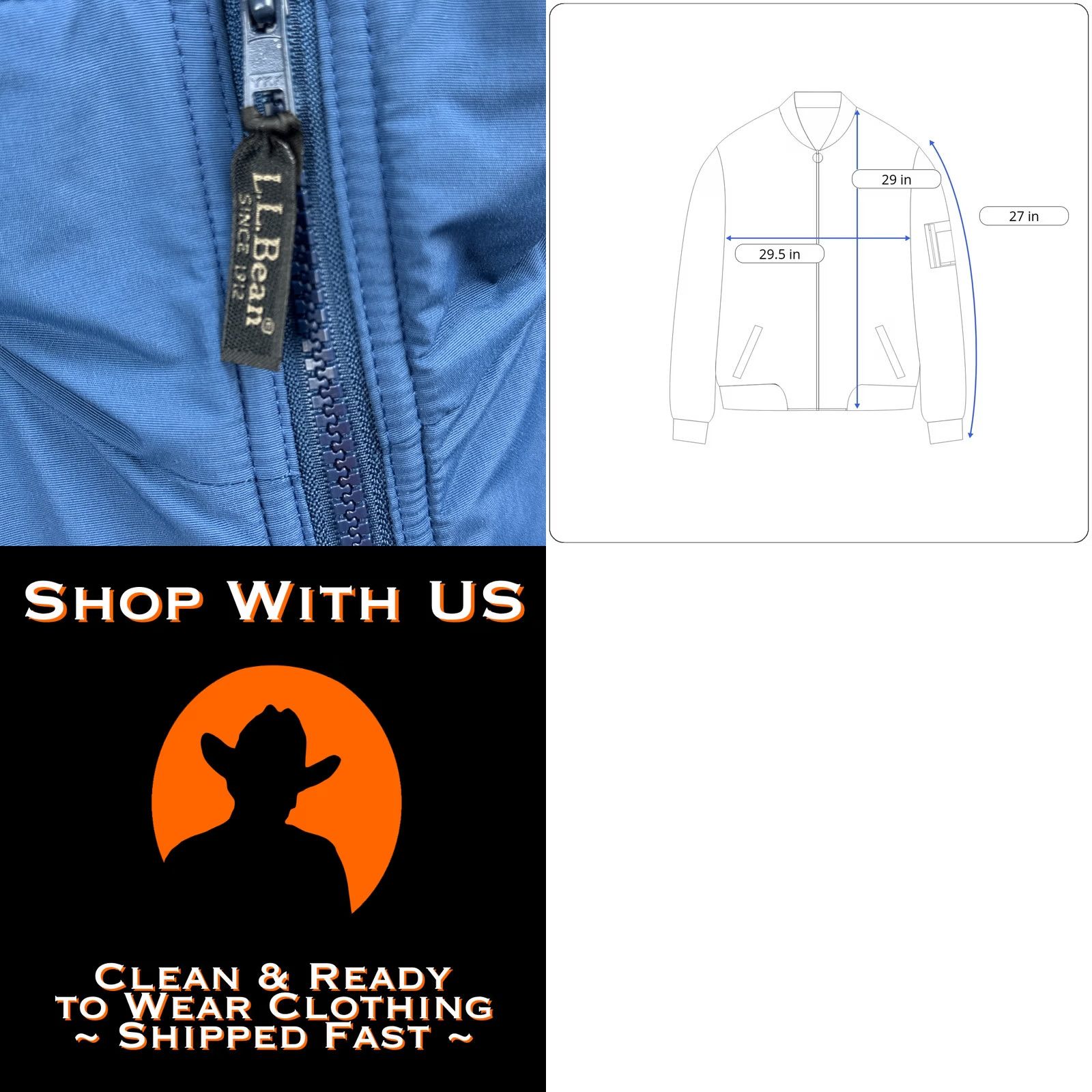 Vintage VINTAGE L.L. Bean Jacket Mens 2XL Blue Heavyweight Nylon Zip Pockets Lined 90s Bomber Coat Size US XXL / EU 58 / 5 - 8 Thumbnail