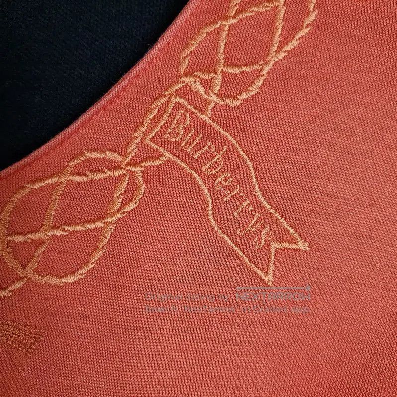 Burberry Burberry Red Cotton Logo Embroidered T-Shirt. Size M / US 6-8 / IT 42-44 - 6 Thumbnail