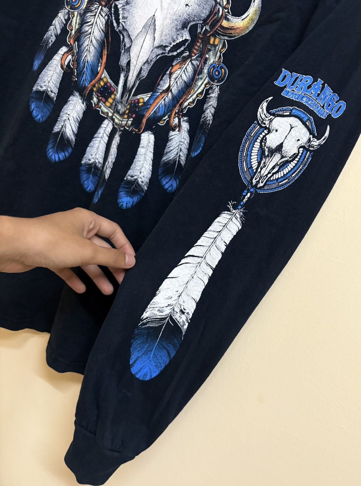 Vintage Vintage Durango Motorcycle Rally Sleeve Printed Longsleeve Size US M / EU 48-50 / 2 - 5 Thumbnail