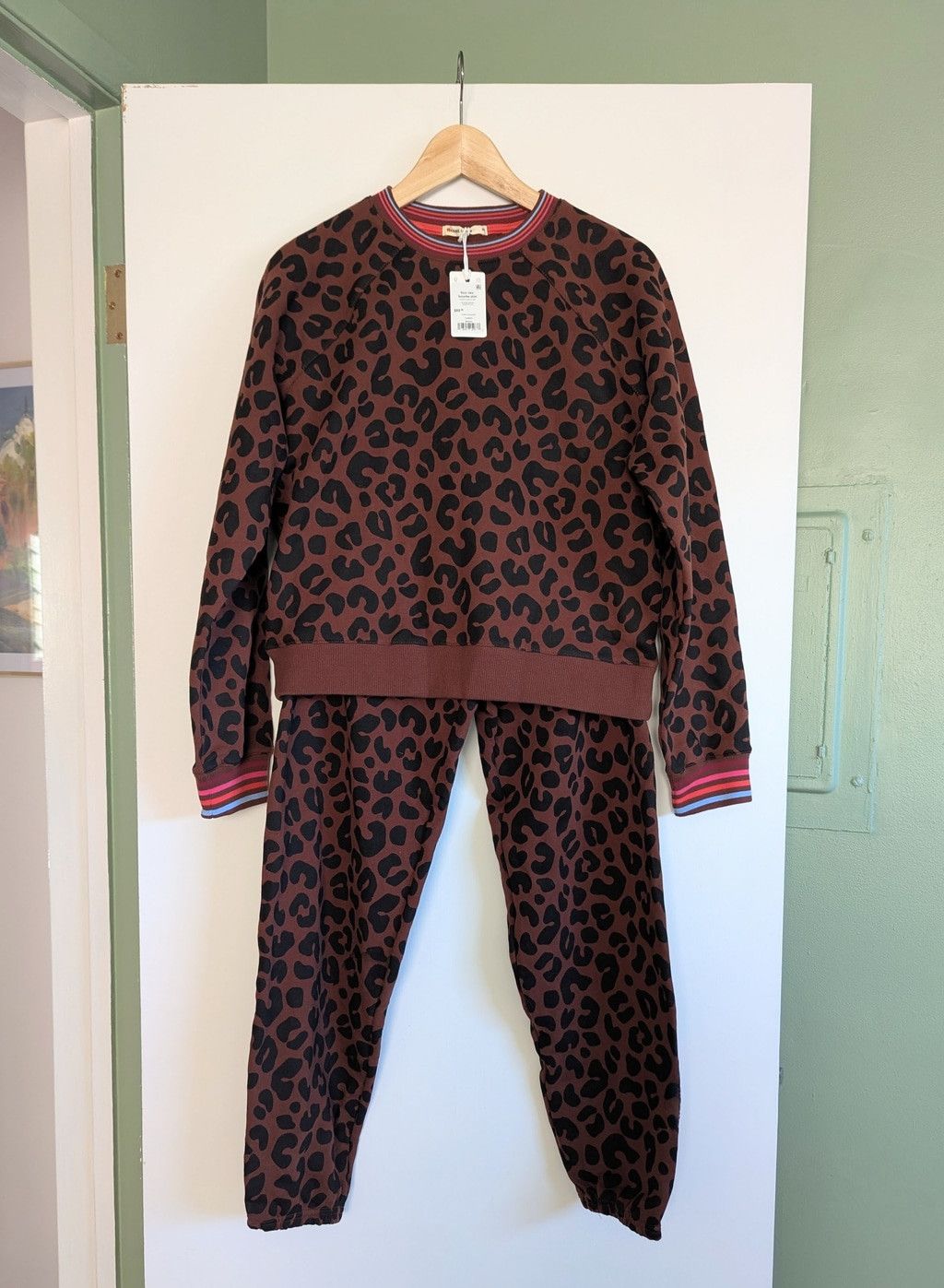 Marine Layer Animal leopard print Sweatsuit Set RARE NWT
