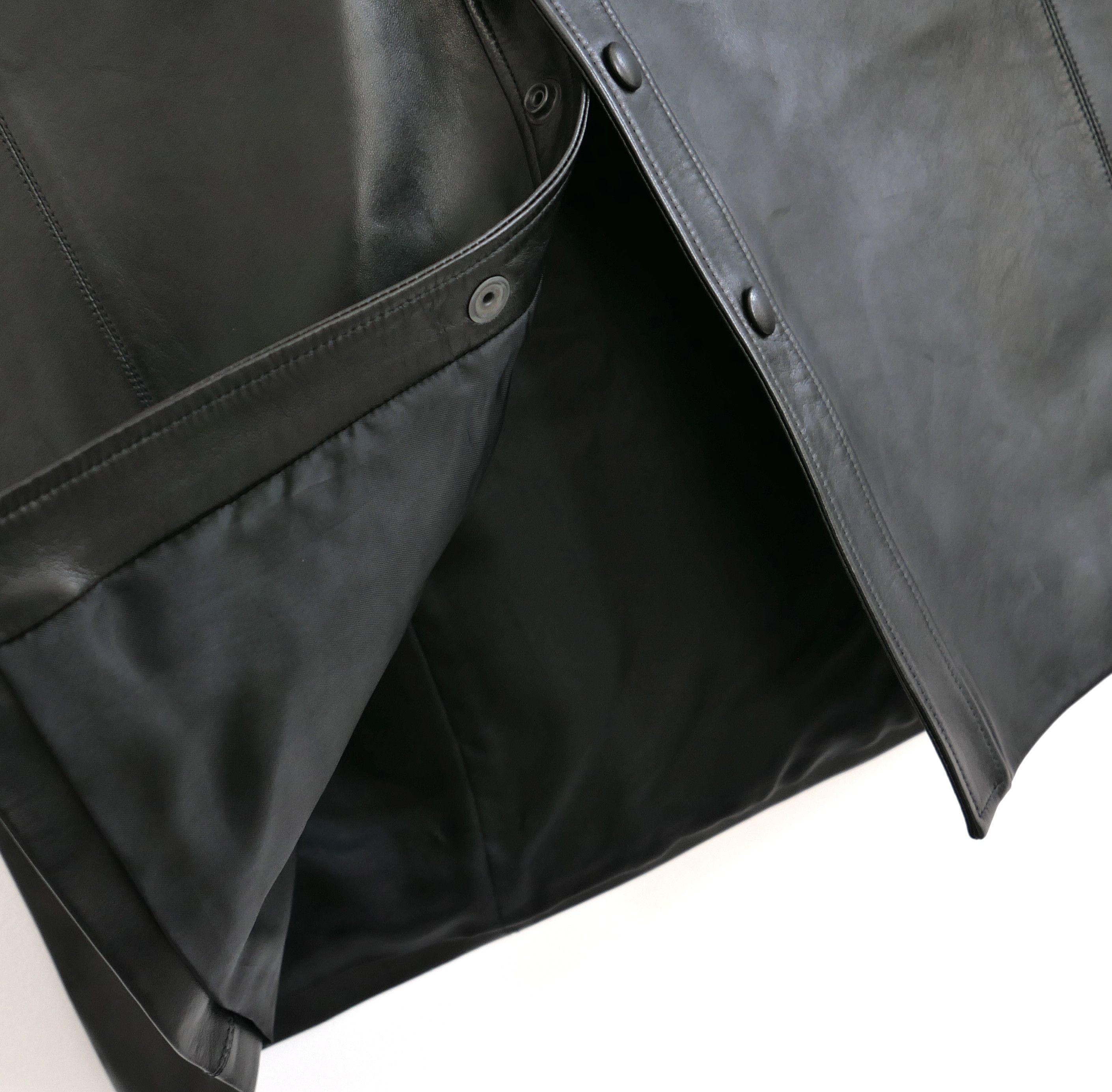 Saint Laurent Paris Saint Laurent Button Front Leather Skirt Pre-Fall 2020 Size 30" / US 8 / IT 44 - 4 Thumbnail
