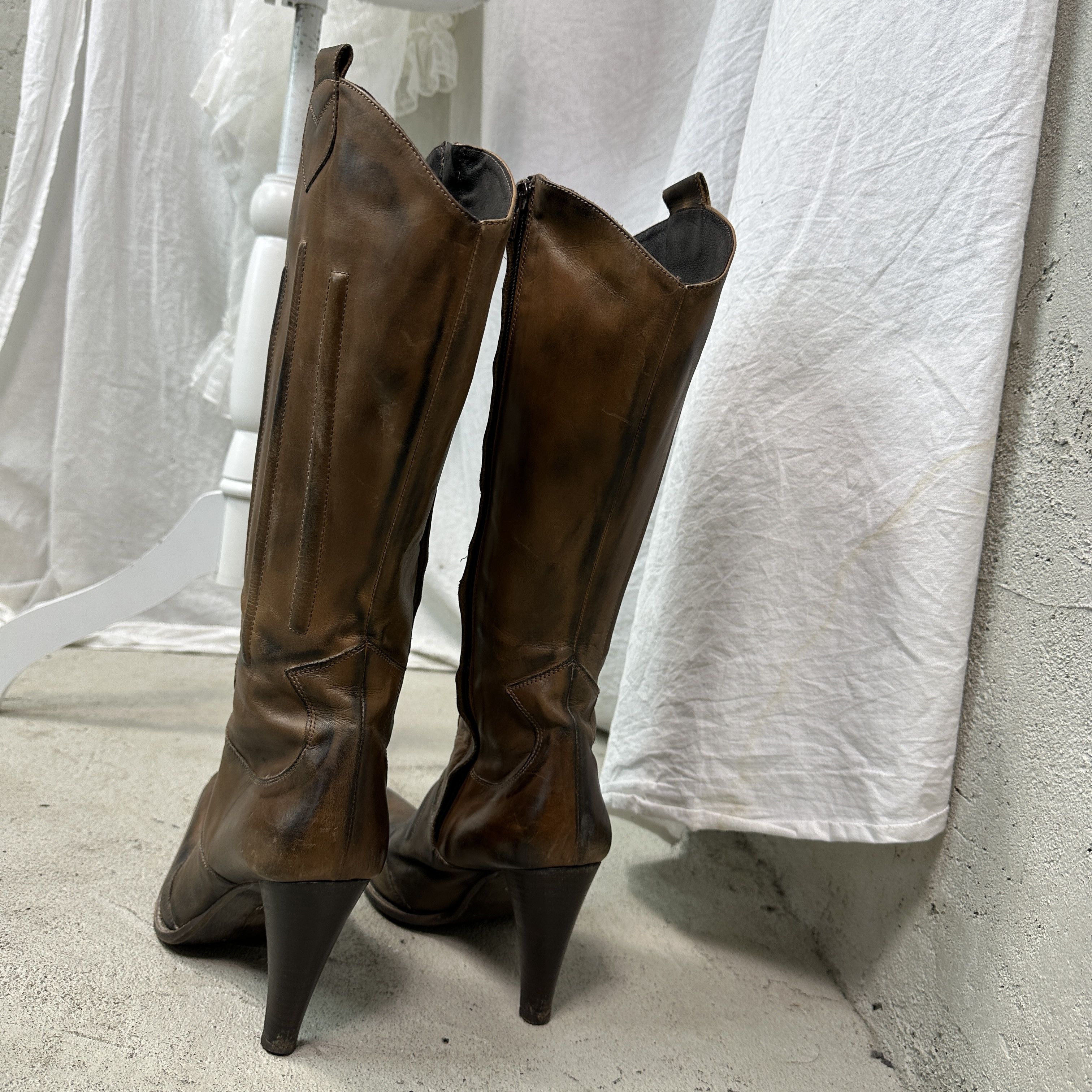Vintage Vintage Western Pointy Washed Leather Boots Y2K Size US 10 / IT 40 - 5 Thumbnail