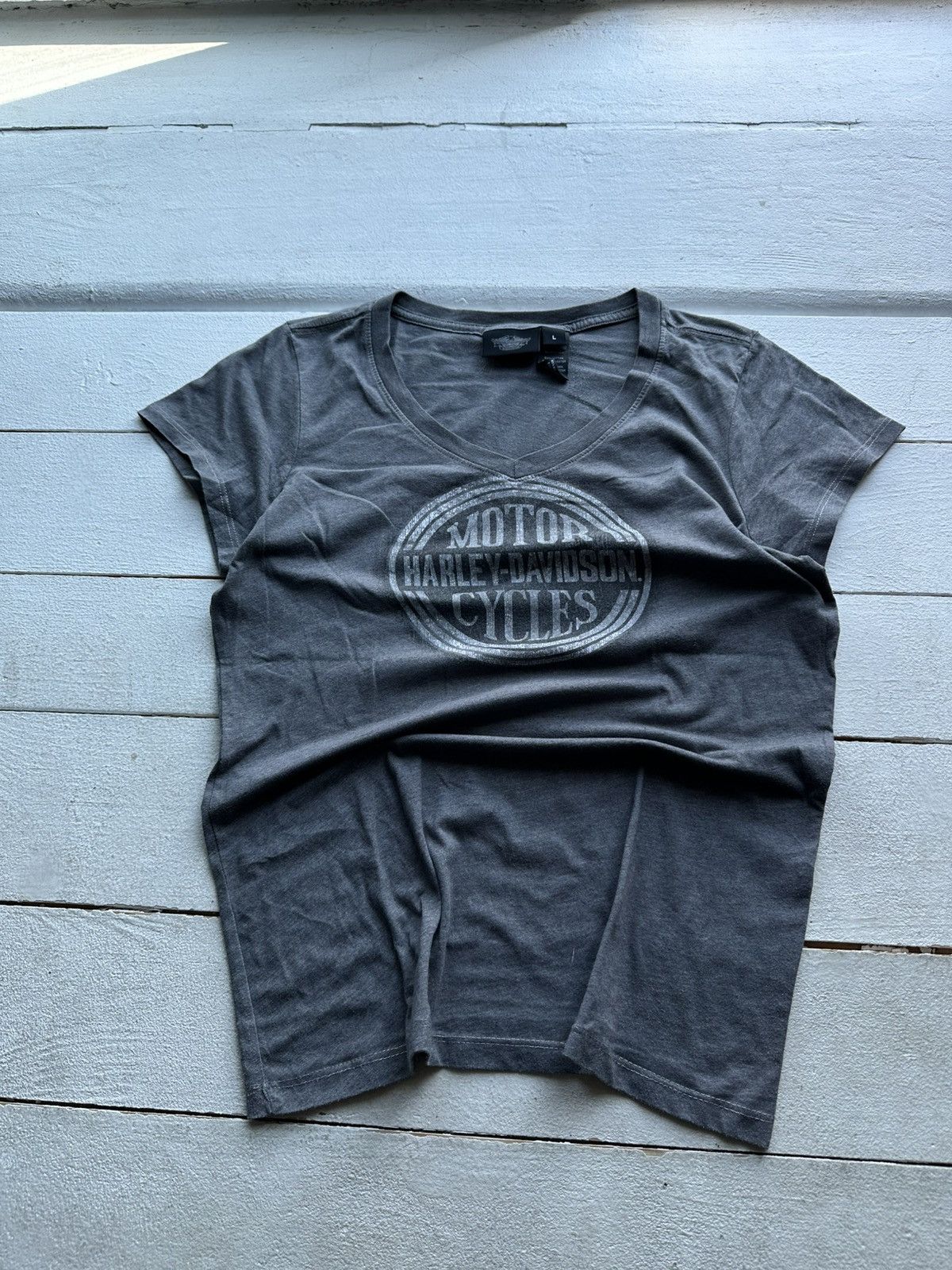 Harley Davidson 🚨VNTG HARLEY DAVIDSON WOMEN BLACK TEE BIG LOGO 40 JAHRE Size L / US 10 / IT 46 - 1 Thumbnail