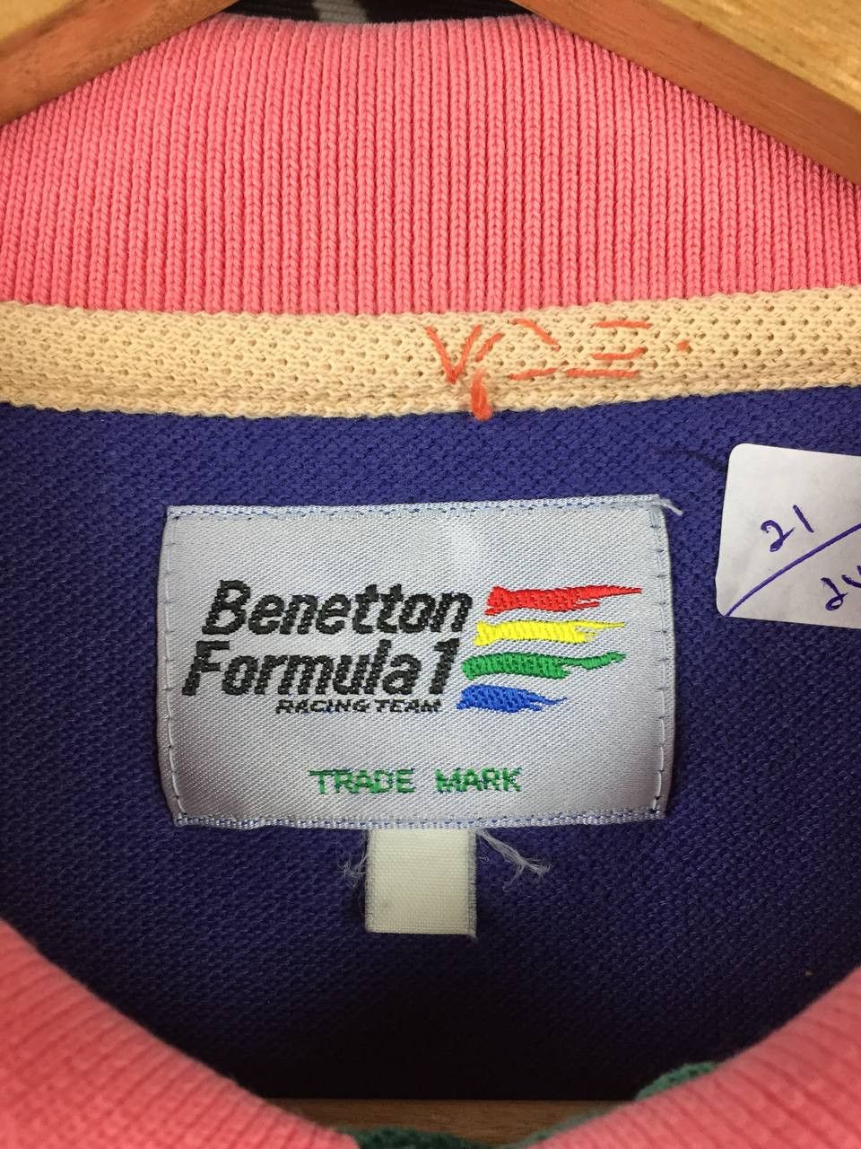 Benetton Vtg Benetton Formula 1 Golf Members Color Block Polo Tee Size US L / EU 52-54 / 3 - 9 Thumbnail