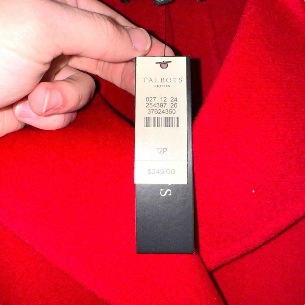 Other NWT Talbots Petites Crimson Red Wool Pea Coat Size 12P Size XL / US 12-14 / IT 48-50 - 3 Thumbnail