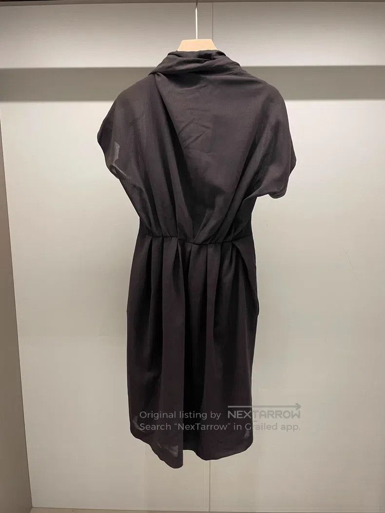 Brunello Cucinelli Brunello Cucinelli Dark Brown Wool Silk Two Piece Dress Size XS / US 0-2 / IT 36-38 - 2 Thumbnail