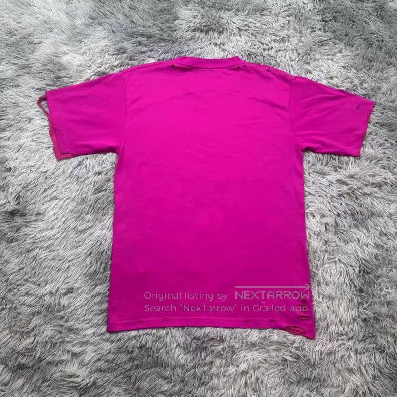 Balenciaga Balenciaga Slogan Distressed Short Sleeve Size US M / EU 48-50 / 2 - 4 Thumbnail