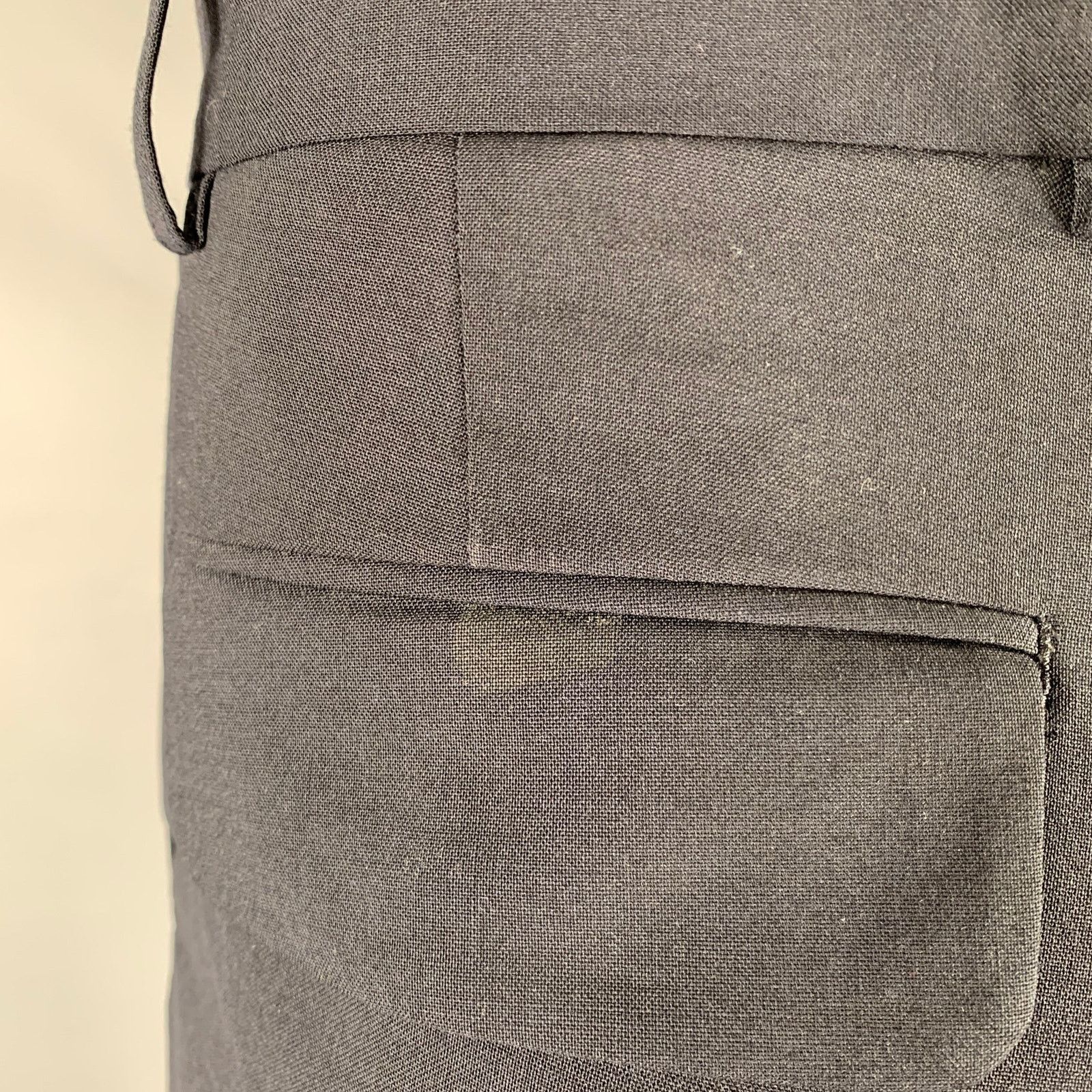 Sandro SANDRO Size 32 Navy Wool Blend Flat Front Dress Pants Size US 32 / EU 48 - 3 Thumbnail