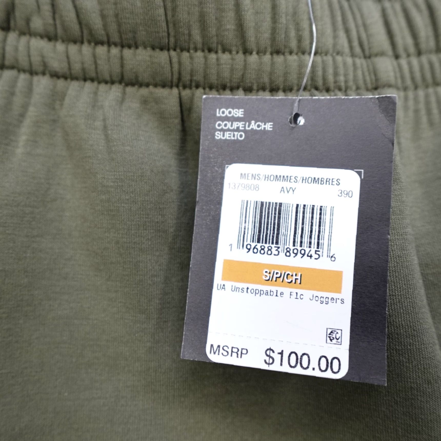 Under Armour Under Armour Unstoppable Fleece Joggers Olive 1379808-390 Mens Size S Green Tapered Pocket Pants Jogger Casual Activewear Size US 29 - 3 Thumbnail