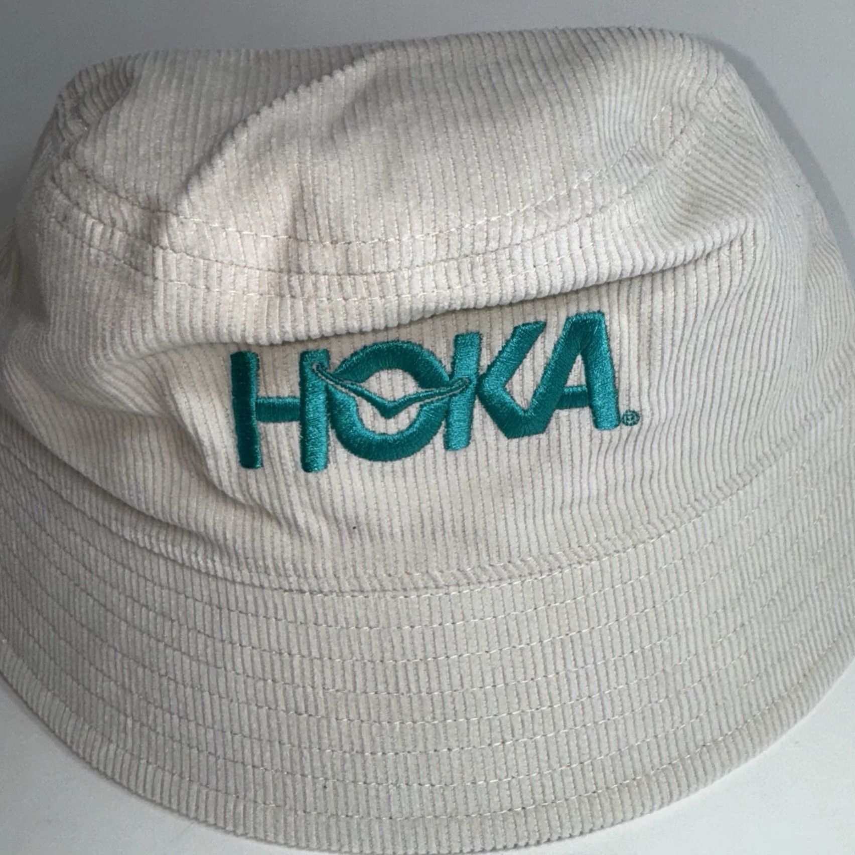 Vintage Hoka One One Bucket Hat Summer Mile Club Corduroy Tan Blue 7 Inch Head Mens Bucket Hat Size ONE SIZE - 2 Thumbnail