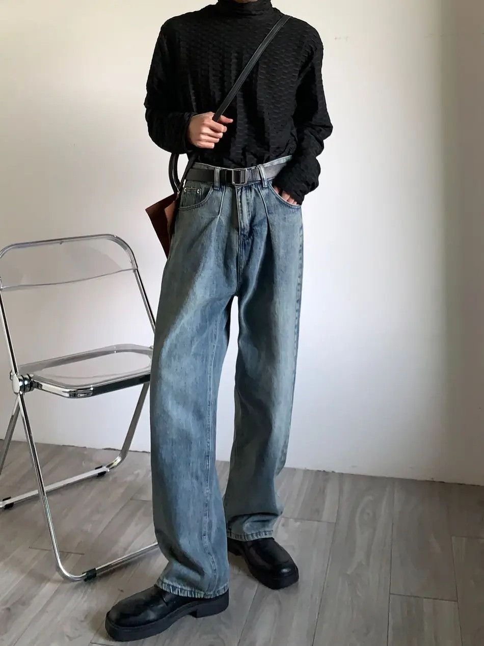 Japanese Brand × Jean Retro loose high street wide leg jeans Size US 32 / EU 48 - 2 Thumbnail